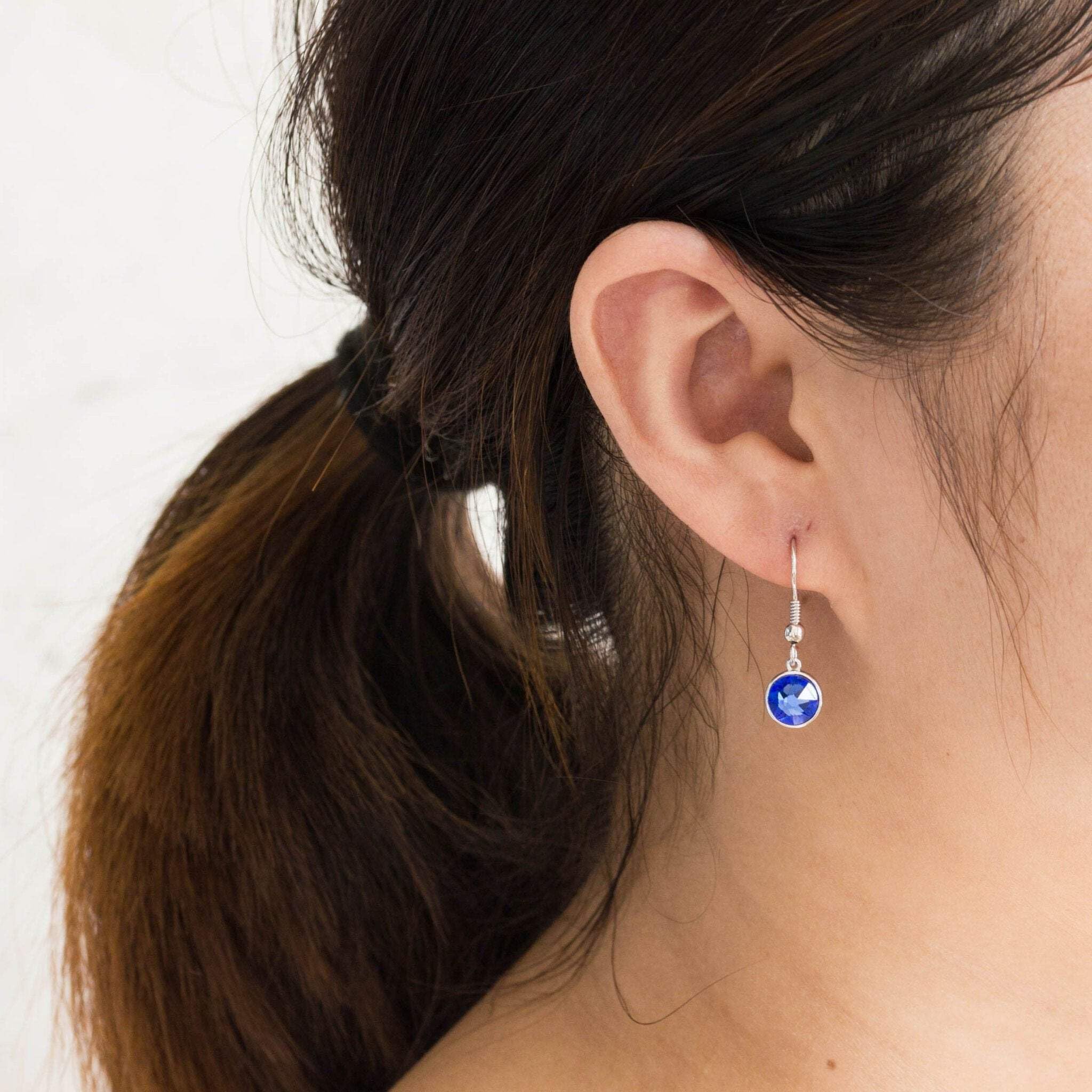 Sapphire Zirconia Drop Earrings - September Birthstone Jewelry for Women