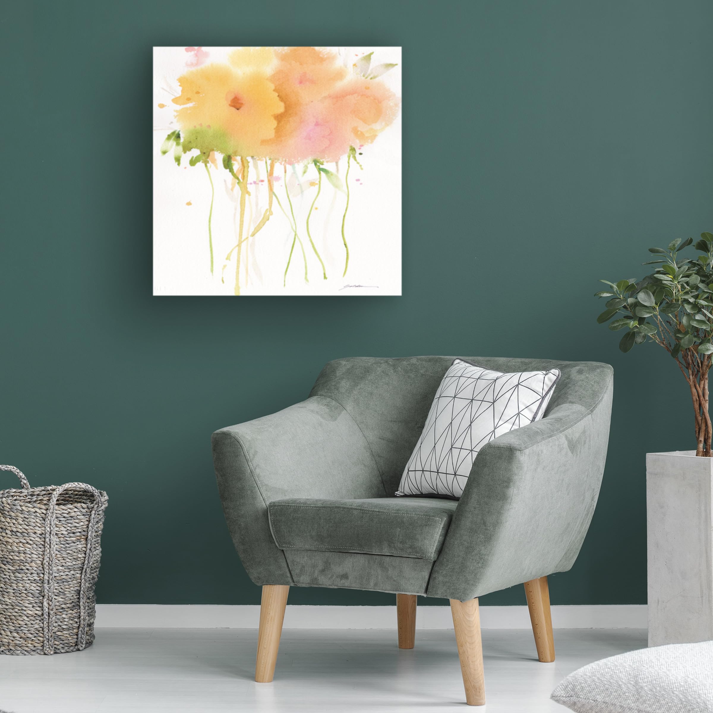 Trademark Fine Art 'Shadows Of Spring 2' Canvas Wall Art by Sheila Golden - Floral Landscape Painting for Living Room, Bedroom & Office Decor