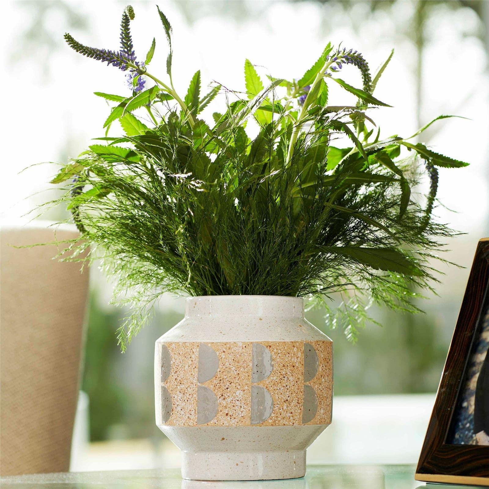 Cliff Palace Ceramic Vase - 6 Inch Wide x 6 Inch Tall Decorative Flower Vase for Home, Office & Wedding Decor