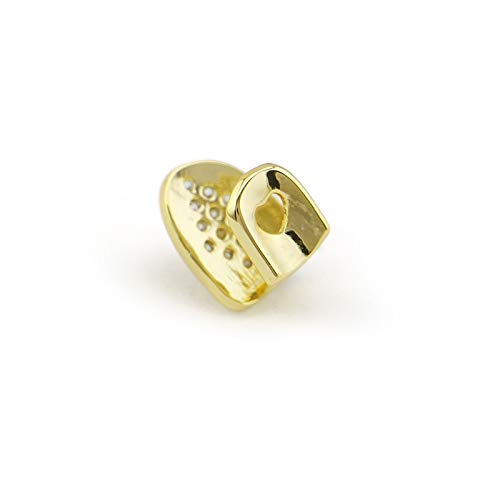 2PC Gold Plated Diamond Grillz for Teeth - Hip Hop Jewelry for Men & Women - Perfect Gift for Rappers & Hip Hop Fans - Great for Concerts, Parties & Photo Shoots
