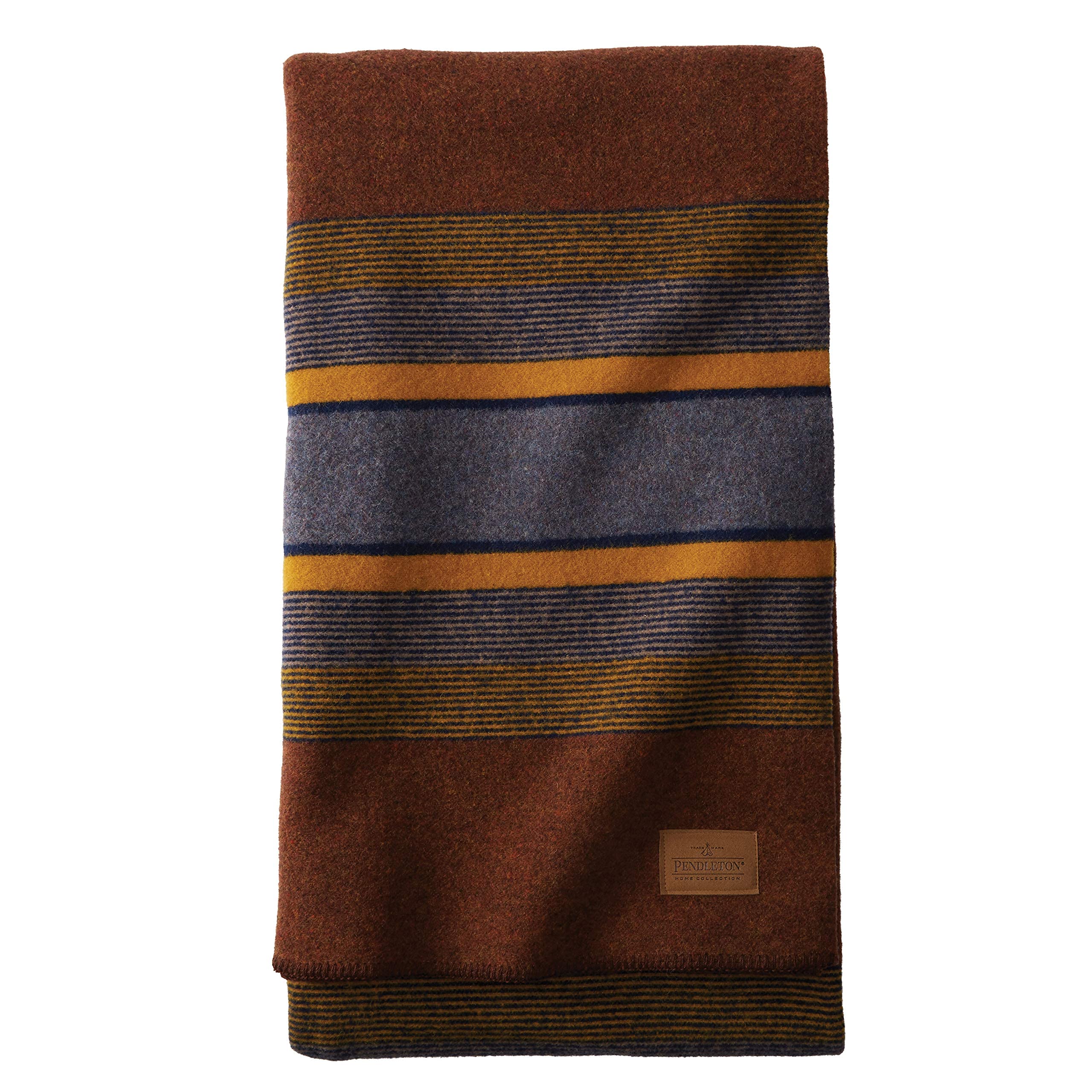 Pendleton High Ridge Twin Camp Blanket with Carry Case - Warm Wool Camping Blanket for Outdoor Adventures, Picnics & Cozy Home Use