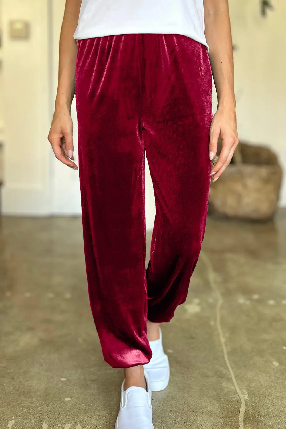 Comfortable Stretch Pocketed Elastic Waist Joggers for Women - Soft Lounge Pants for Running, Yoga & Casual Wear