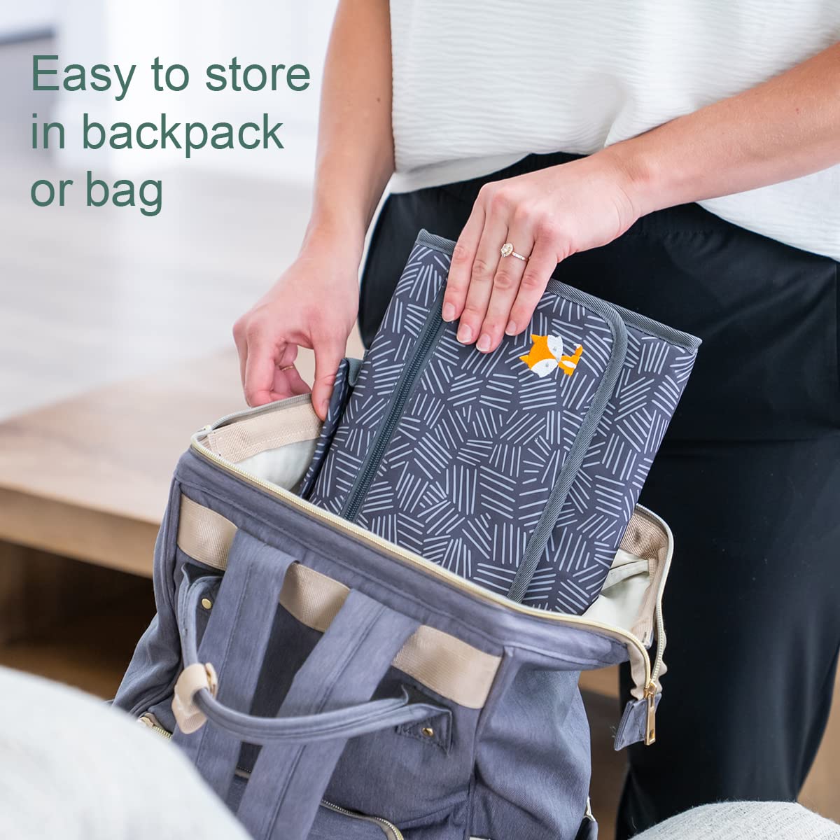 **Lil Fox Portable Baby Changing Pad - Waterproof Diaper Changing Mat for Travel, Nursery & On-the-Go | One-Hand Operation | Perfect Baby Shower Gift & Newborn Essential | Unisex Baby Changing Station for Diaper Bags & Tables**    *(Use Cases: Ideal for home nurseries, diaper bags, travel, daycare centers, and outdoor activities with baby.)*