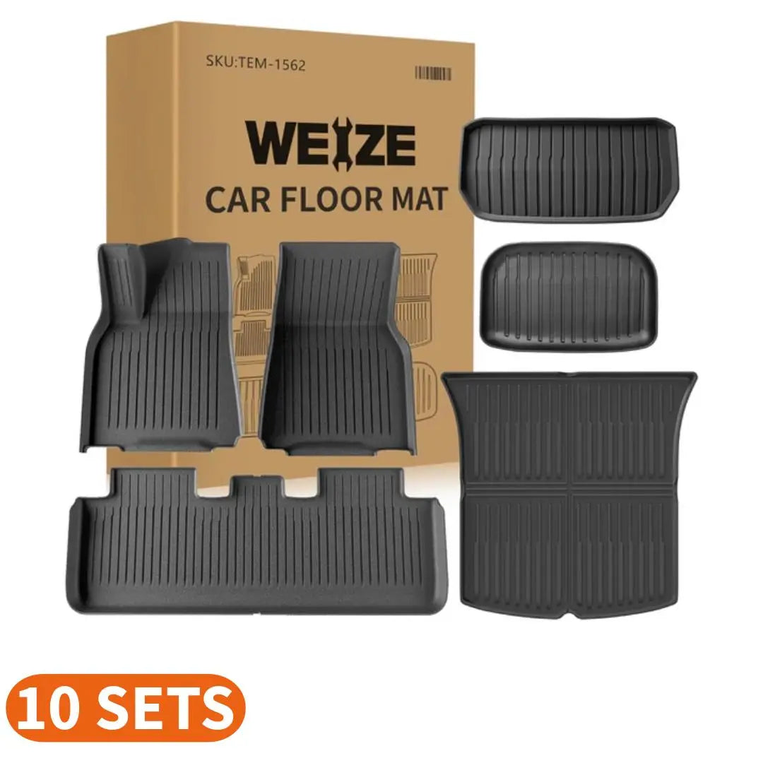 Premium All-Weather TPE Floor Mats for Tesla Model Y 5-Seat (2021-2024) - Complete 6-Piece Set with Cargo Liner & Trunk Mats - Durable, Custom Fit Car Accessories for Road Trips, Daily Commute & Outdoor Adventures