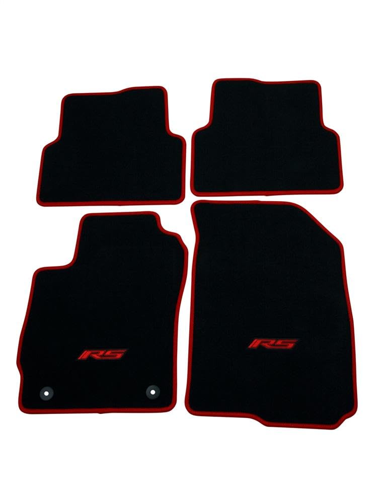 General Motors Accessories 19301296 Black Car Floor Mats with Red RS Logo - Front & Rear All-Weather Protection for Chevy, GMC, Buick & Cadillac Vehicles - Perfect for Daily Commute, Road Trips & Winter Driving