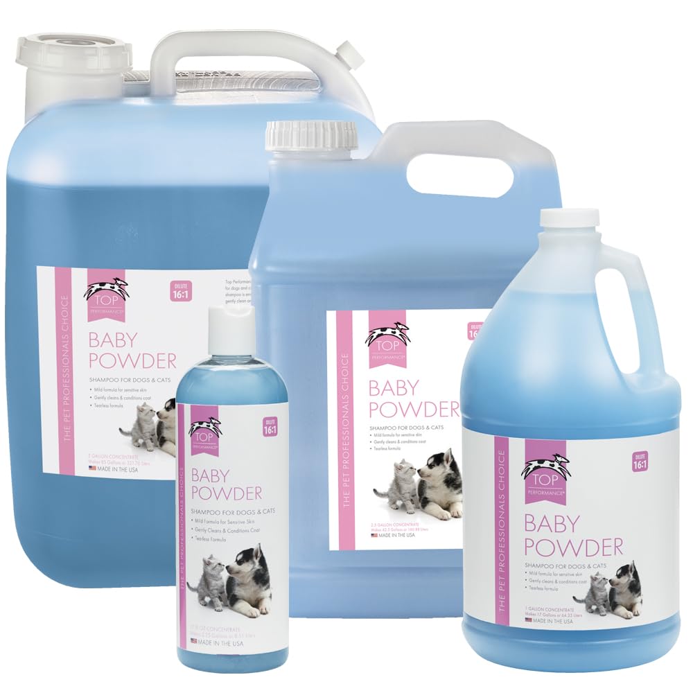 Best Organic Baby Powder Scented Pet Shampoo for Dogs & Cats - 5 Gallon Bulk Size - Gentle Hypoallergenic Formula for Bathing, Grooming & Odor Control