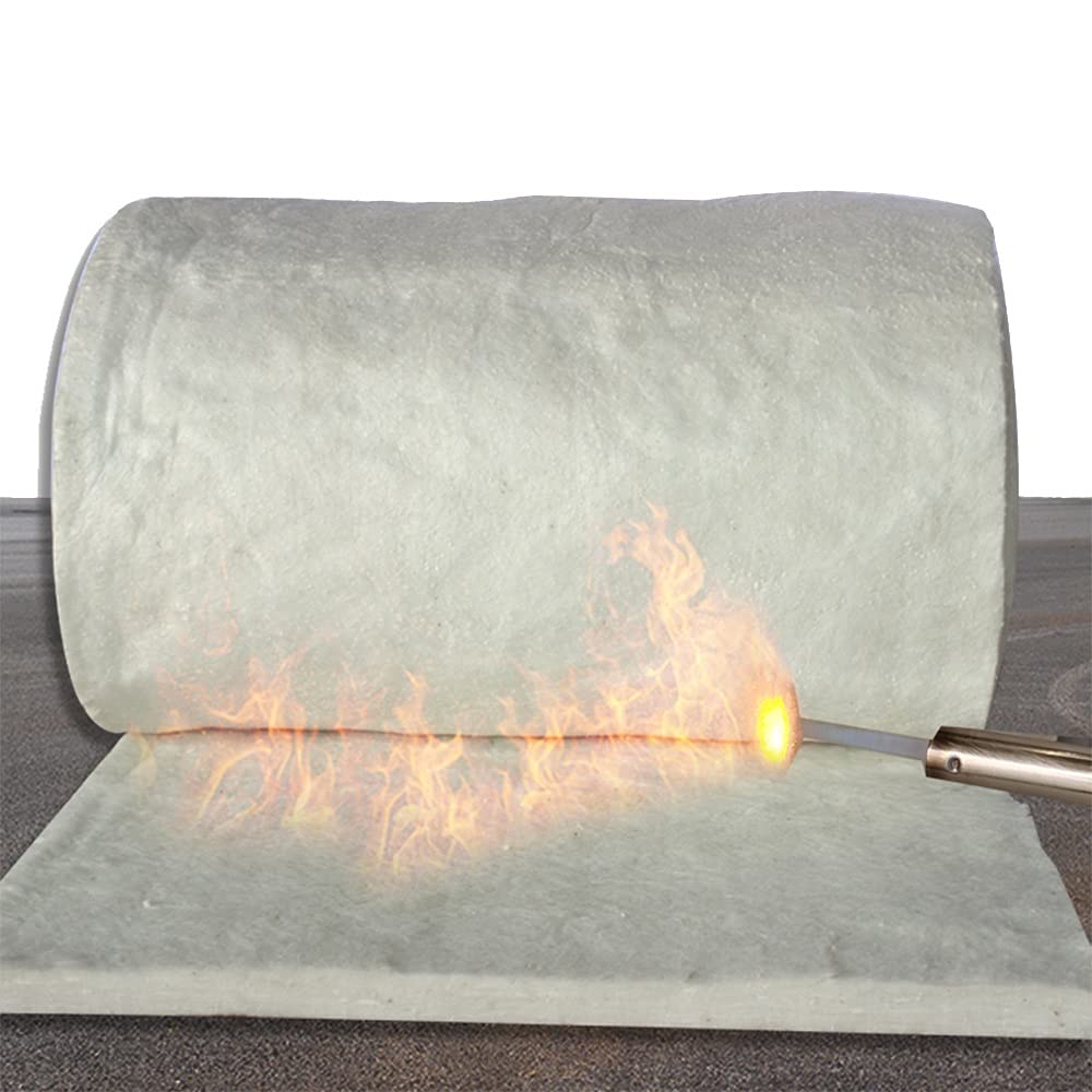 MAHFEI Fire Resistant Ceramic Fiber Insulation Blanket - High Temperature Resistant (1200°C) for Wood Stoves, Fireplaces & Boilers - Heatproof Fireproof Insulation Cotton for Home & Industrial Use