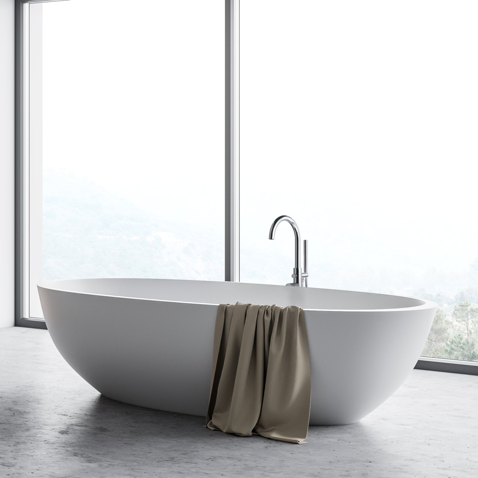 Premium Floor Mount Bathtub Faucet - Durable Brass Construction with Adjustable Water Flow - Perfect for Modern Bathroom Renovations and Spa-Like Relaxation
