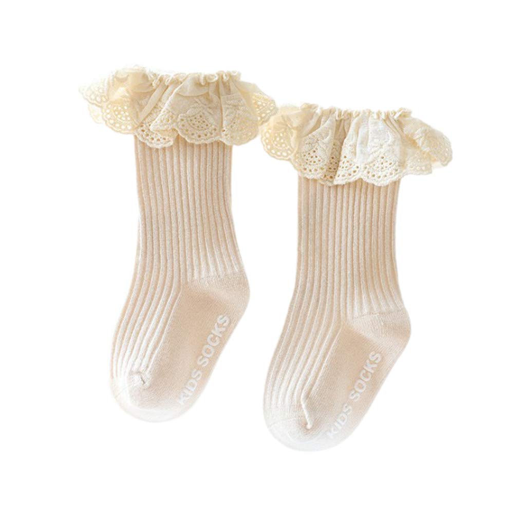 Adorable Newborn Baby Girls' High Knee Knitted Socks - Cute Ruffle Lace Long Stockings for Toddlers & Infants - Warm Winter Fall Fashion - Perfect for Photoshoots, Holidays & Daily Wear