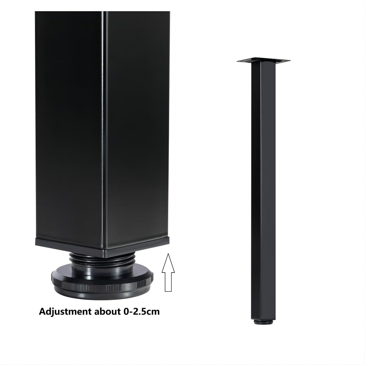 28 Inch Adjustable Metal Table Legs - Square Furniture Legs for Computer Desk, Coffee Table, Dining Table & More with Floor Protectors | Durable & Stylish Home Office & Living Room Decor