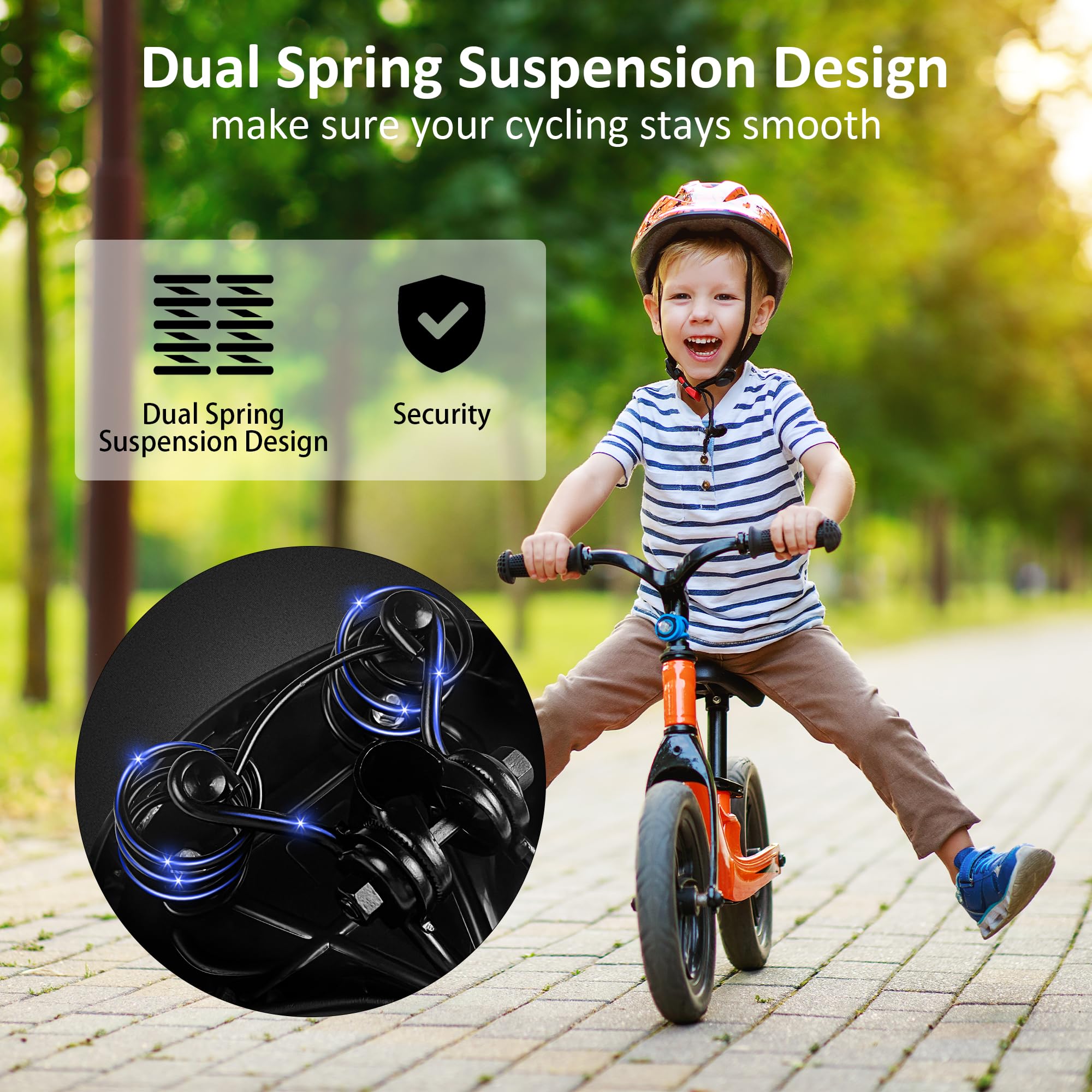 **Comfortable Kids Bike Seat for 12-24 Inch Bicycles - Replacement Saddle for Boys & Girls - Enhance Riding Experience for Young Riders - Perfect for Commuting, Park Rides & Family Outings**