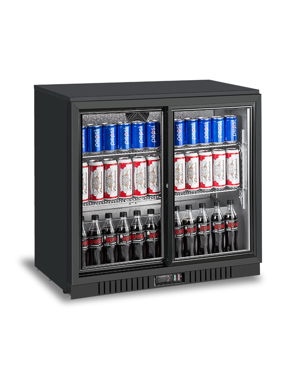 Atosa BB 208SEC Commercial 2-Door Sliding Glass Back Bar Cooler - Perfect for Bars, Restaurants, and Convenience Stores