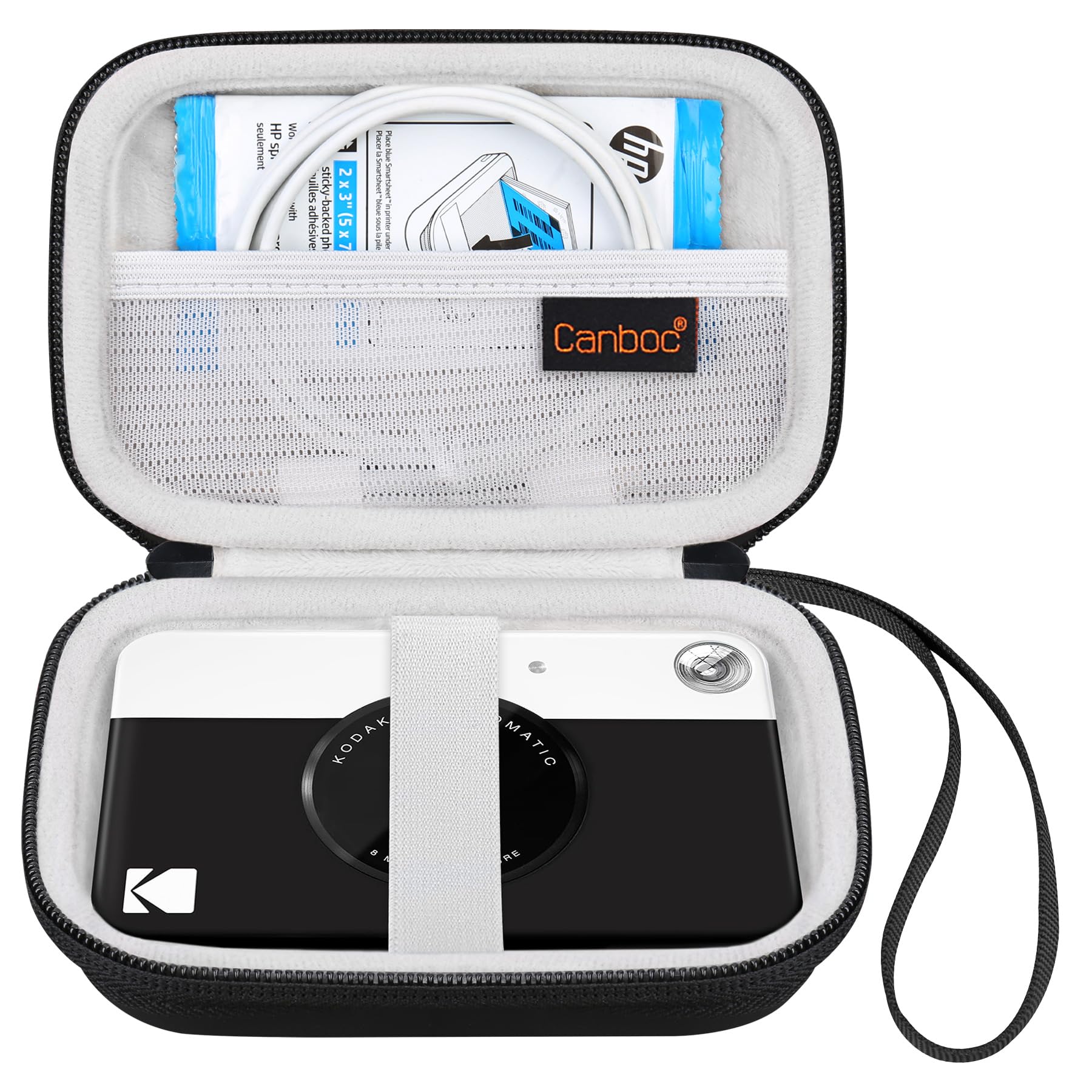 Canboc Protective Carrying Case for KODAK Printomatic Digital Instant Print Camera - Durable Mesh Storage Bag Fits Photo Paper, Cables & Accessories (Black) - Perfect for Travel, Parties & Photo Printing On-The-Go