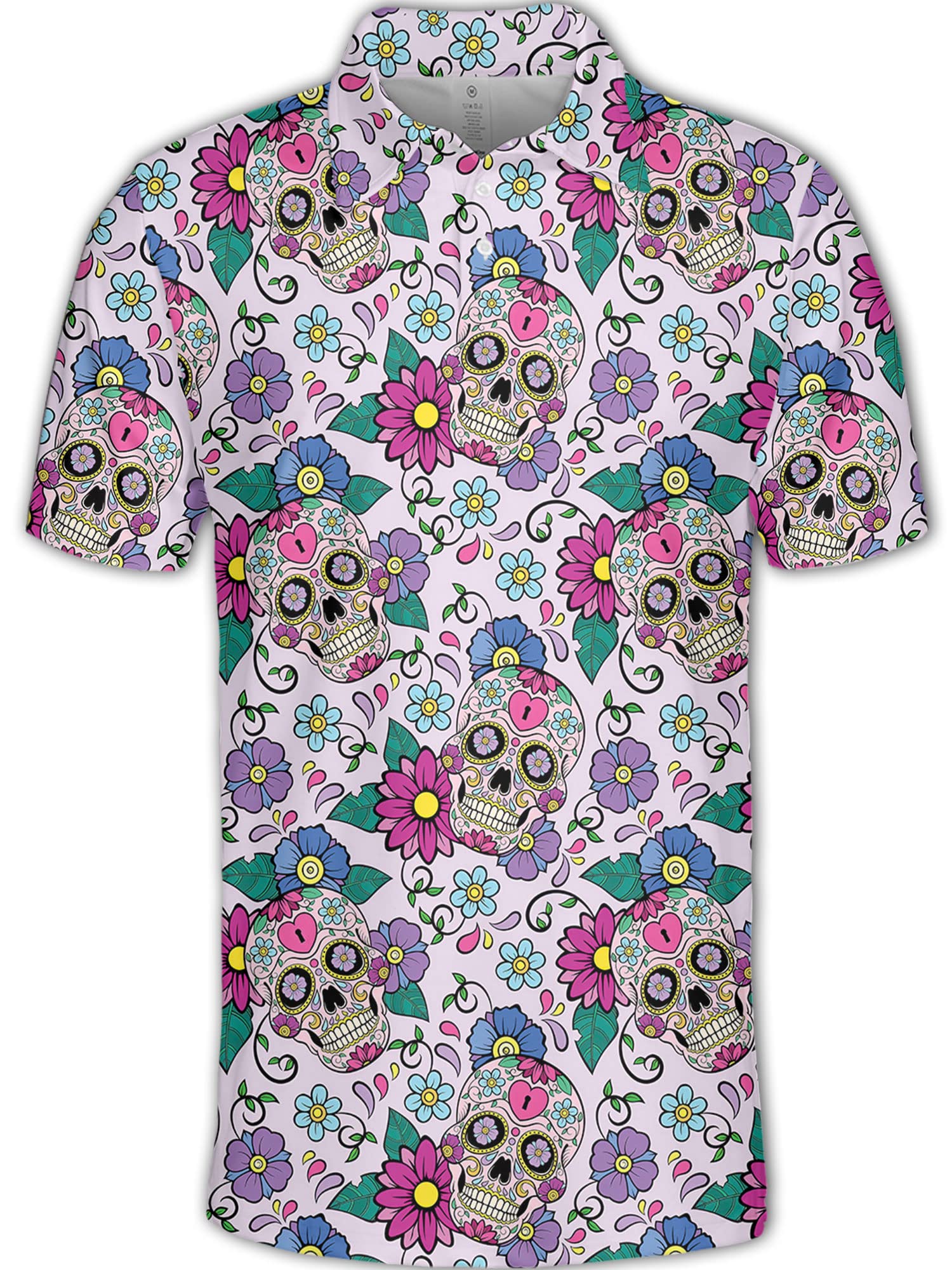 Zubolo Men's Funny Hawaiian Golf Shirts - Tropical Floral Print Polo Shirts for Golf & Summer Outings | Breathable & Stylish for Golf Courses, Beach Vacations & Casual Wear