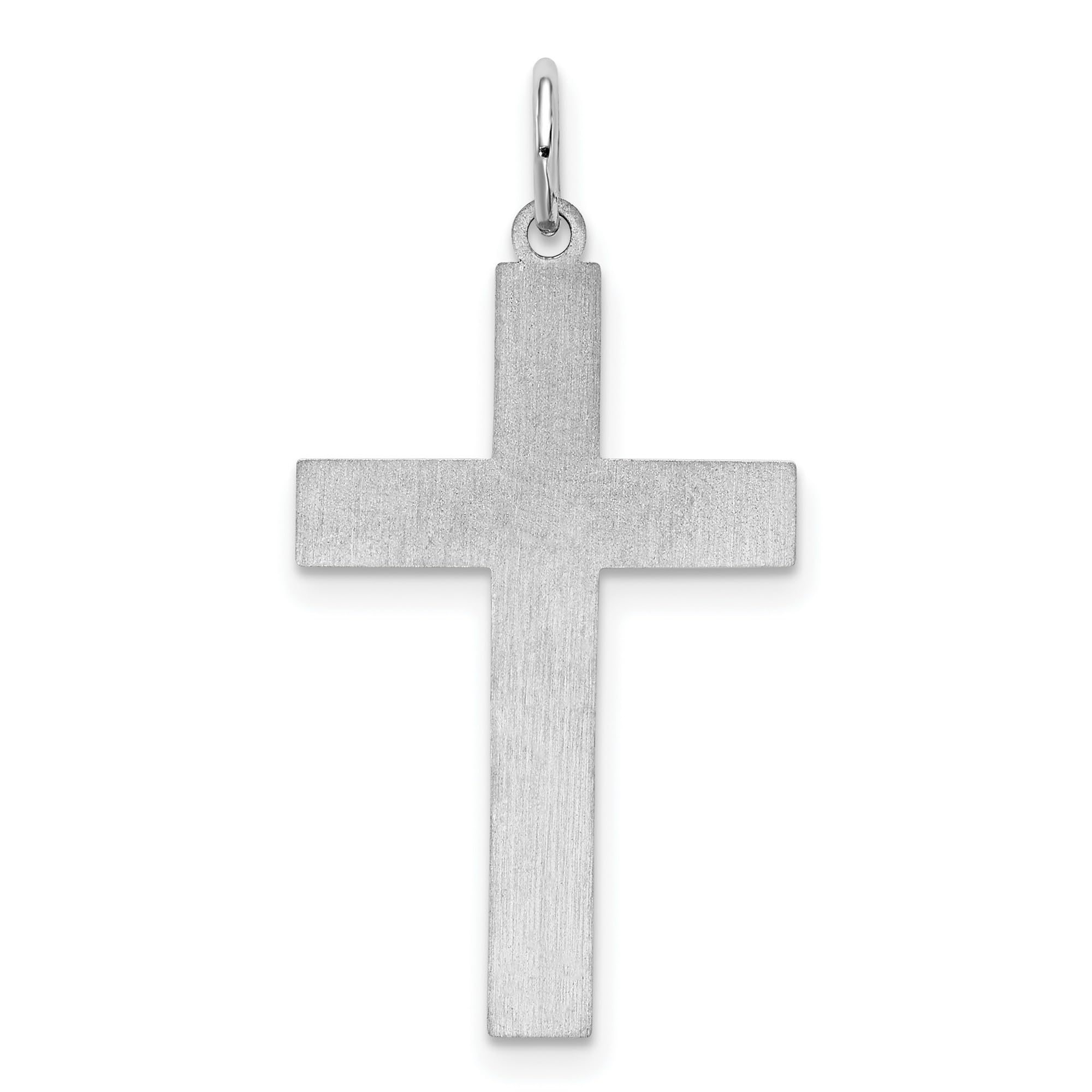 925 Sterling Silver Laser Engraved Cross Pendant Necklace - 25mm x 16mm Religious Jewelry for Women & Men - Perfect for Baptism, Confirmation & Everyday Faith Inspiration