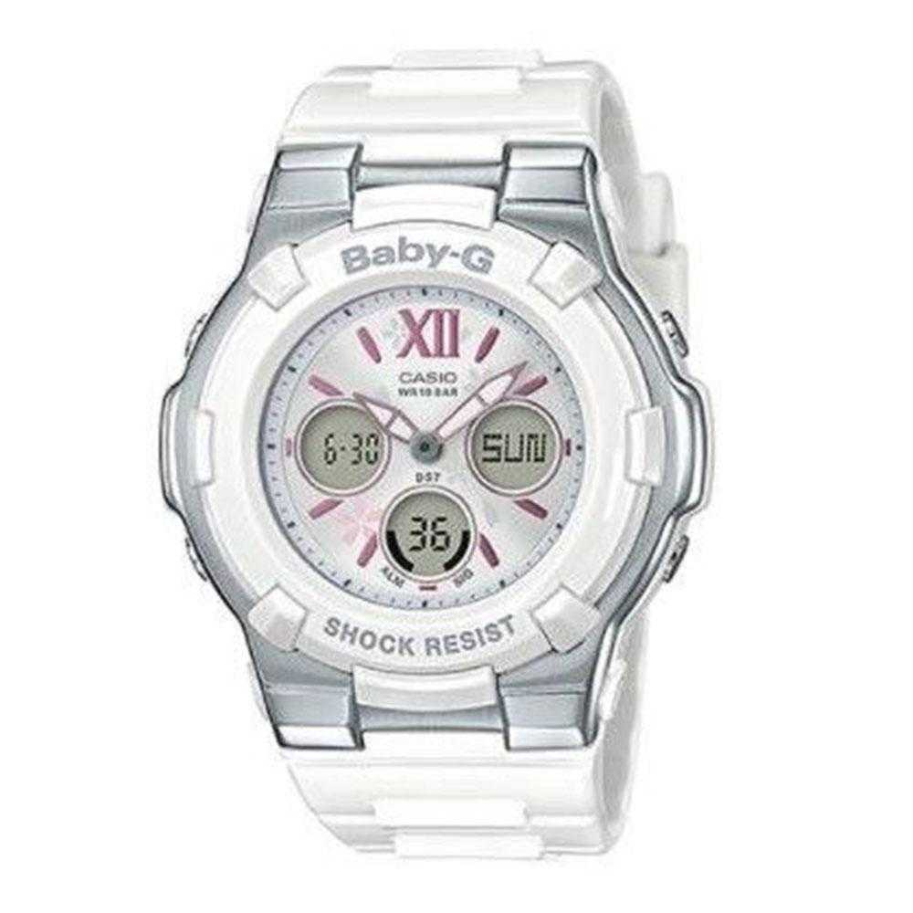 CASIO BABY-G BGA-110BL-7BDR Digital Quartz Watch for Women - White Resin Band, Shock Resistant, Water Resistant - Perfect for Sports, Outdoor Activities & Everyday Wear