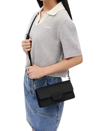 Coach Eliza Flap Crossbody Bag with Leather Covered Closure - Stylish & Functional Women's Handbag for Work, Travel & Everyday Use