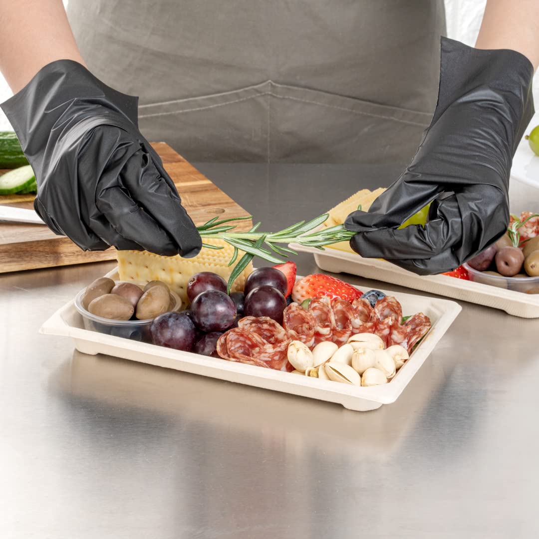 Eco-Friendly 8.5 x 5.4 Inch Large Sushi Trays - 100 Microwavable & Freezable Bagasse Dishes Made from Sugarcane Fiber | Perfect for Appetizers, Entrees & Party Catering | Lids Sold Separately | Sustainable Restaurantware for Sushi Bars & Takeout