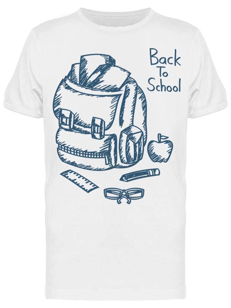 Smartprints Back to School Bag Ruler Pencil Graphic T-Shirt for Men - Perfect for Classroom, College & Casual Wear