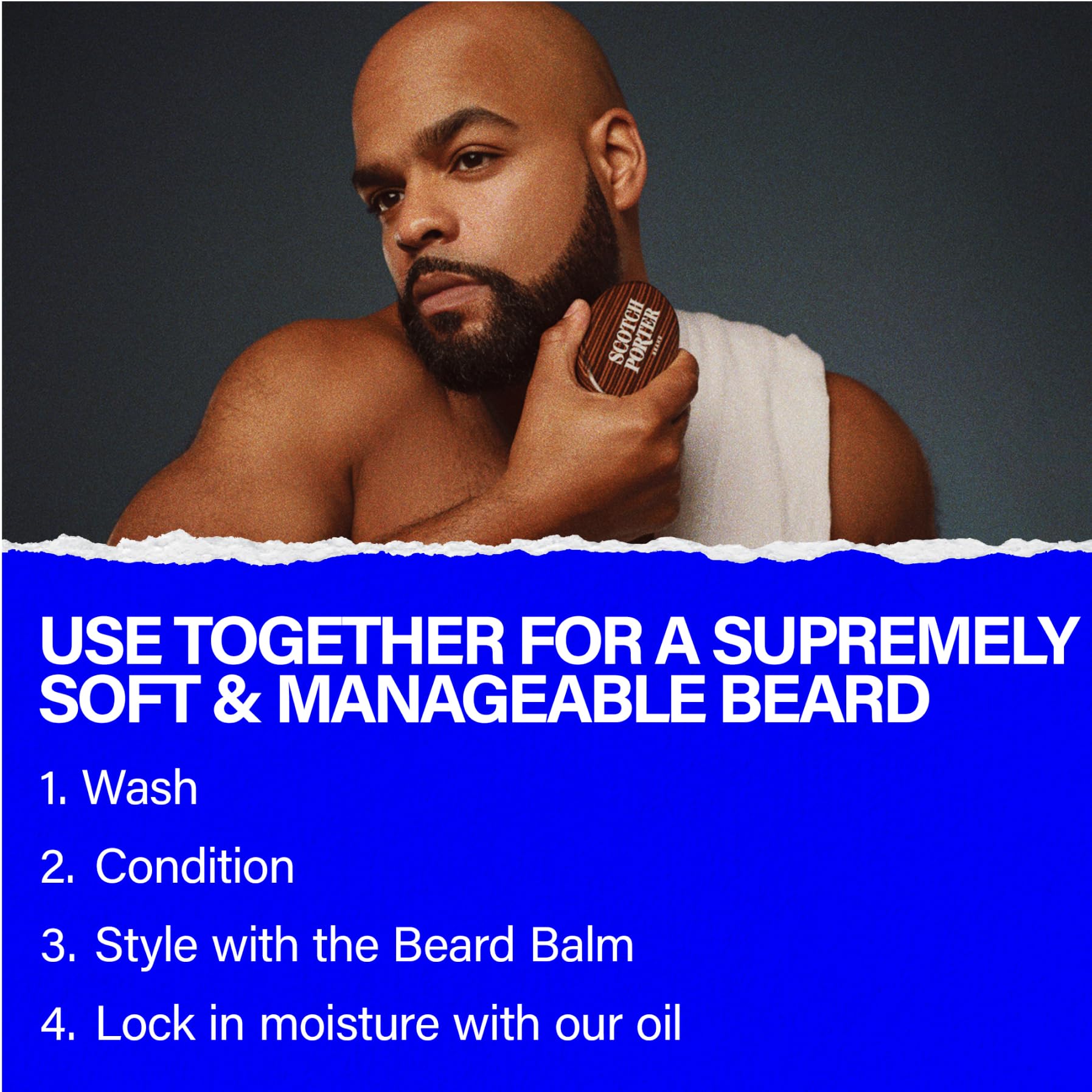 Scotch Porter Ultimate Beard Growth Kit - Beard Wash, Conditioner, Oil, Balm, Brush & Comb Set for Men - Moisturizing & Styling Grooming Products for Fuller, Healthier Facial Hair - Perfect for Daily Beard Care Routine & Gift for Bearded Men
