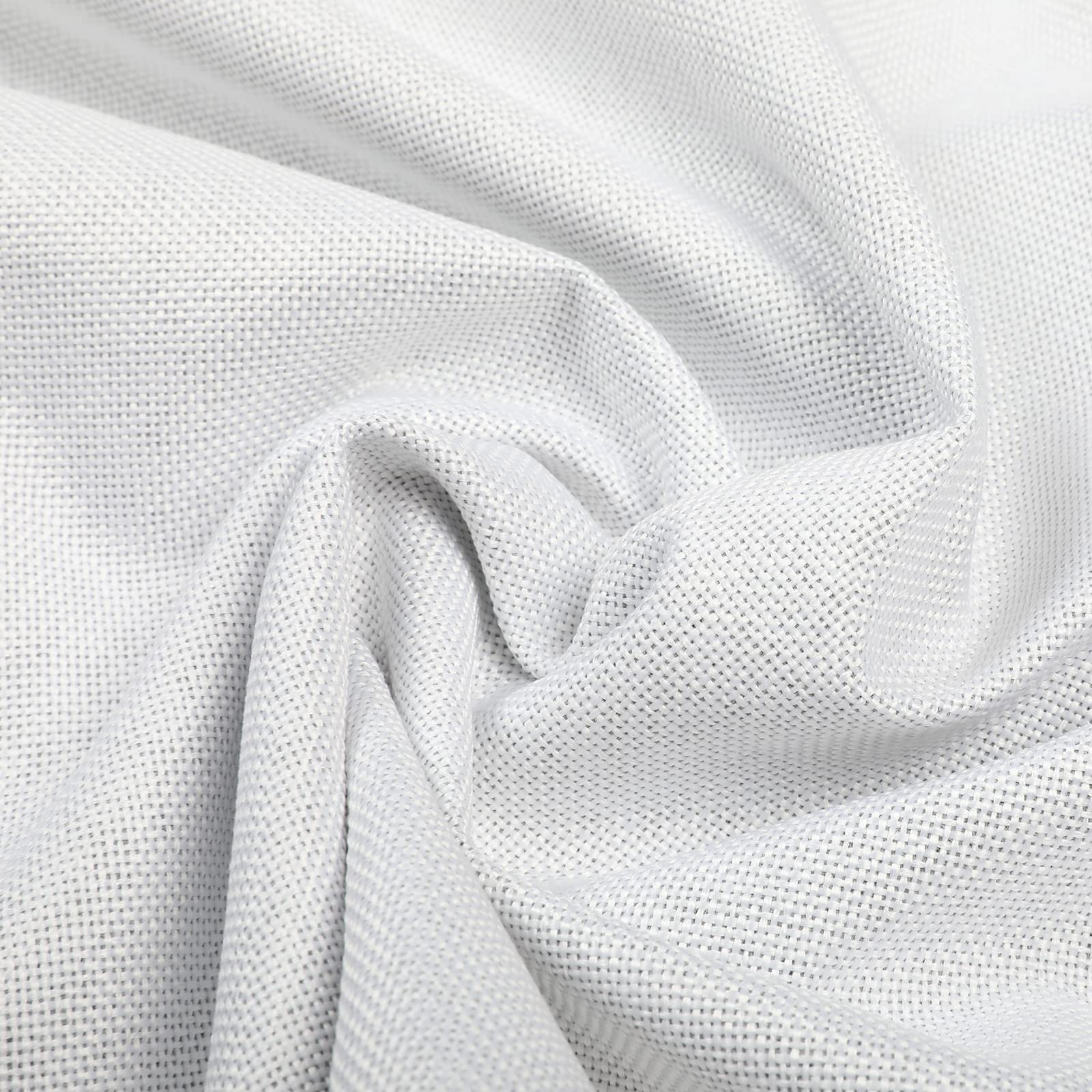Blackout Thermal Insulated Pinch Pleated Drapes for Living Room - White Linen Curtains Set of 2 (58x96 Inches) - Energy Efficient Window Treatment Panels for Home, Bedroom & Office
