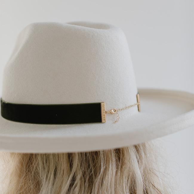 Velvet Chain Hat Band for Women & Men - Elegant Hat Accessory for Cowboy Hats, Fedoras & Western Style - Perfect for Weddings, Rodeos & Country Music Events