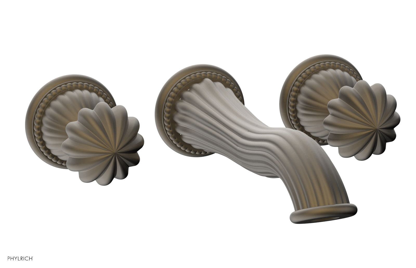 GEORGIAN & BARCELONA Wall Lavatory Set with Round Handles - WL361 - Modern Bathroom Sink Faucet for Powder Room, Guest Bath, and Master Bathroom