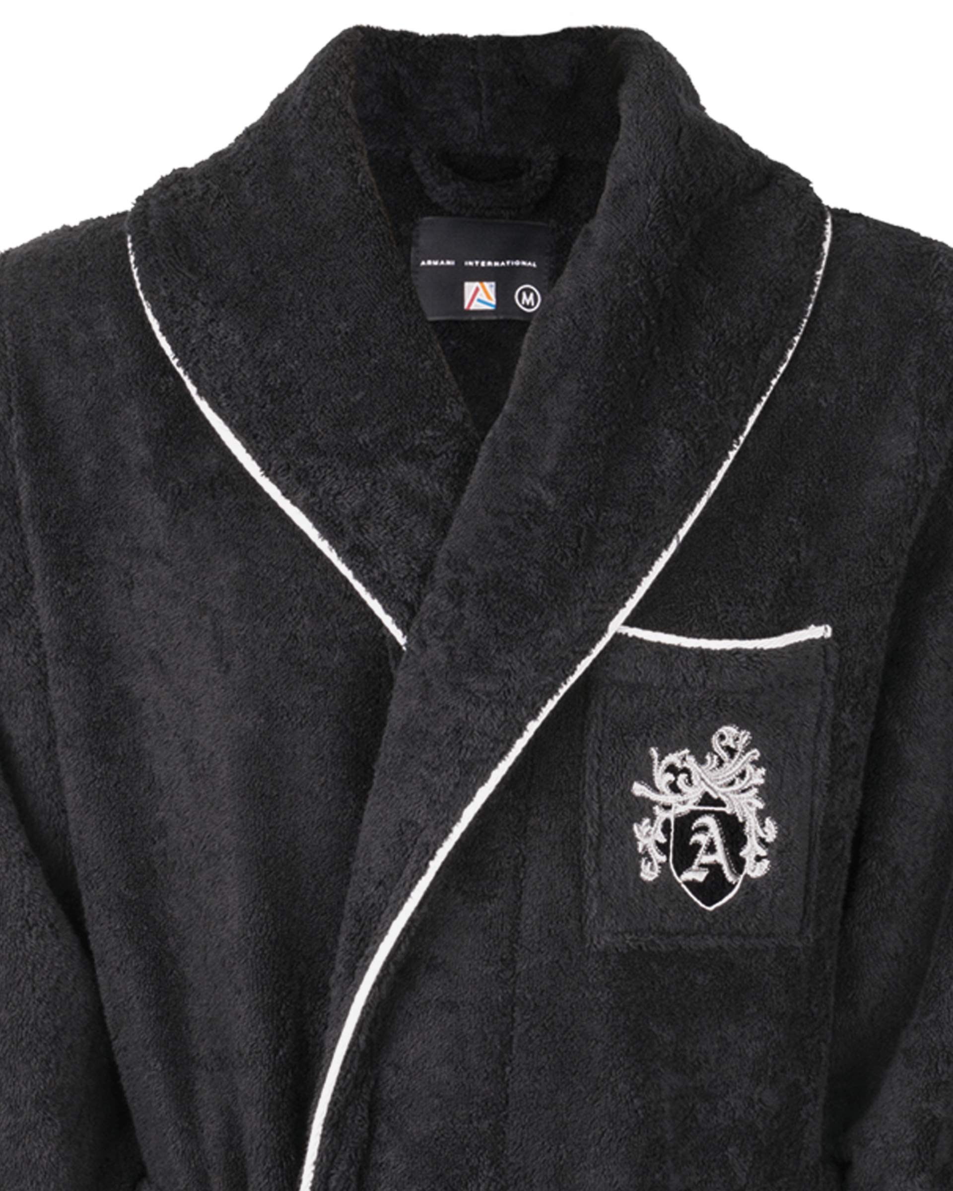Premium Black-Silver Embroidered Bathrobe Set with Matching Slippers & Hand Towel | Medium Size | Spa & Home Relaxation Gift Set
