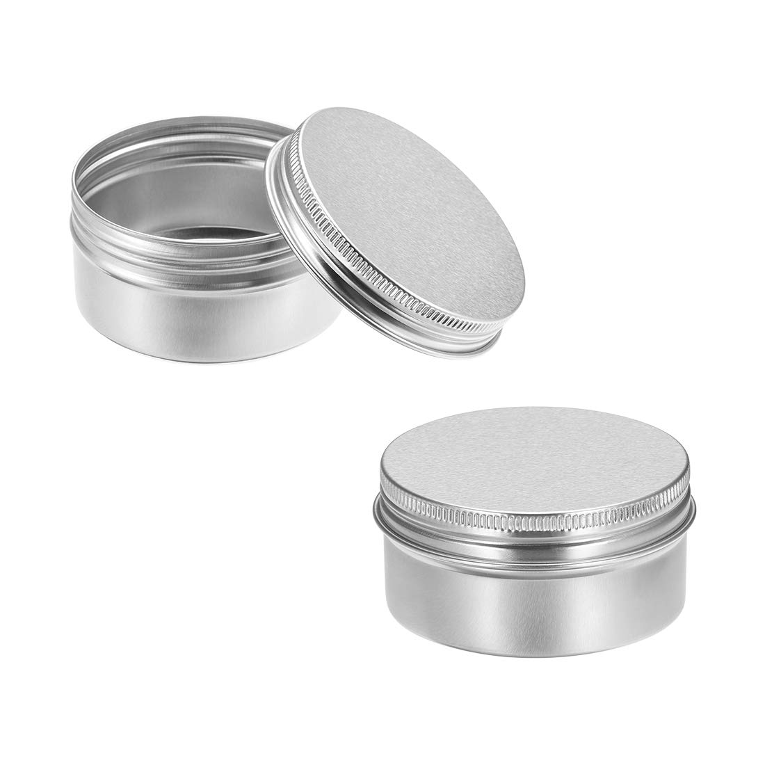 uxcell 3 Pack 2.7 oz Round Aluminum Tin Cans with Screw Top Metal Lids - 80ml Airtight Containers for DIY Crafts, Candle Making, Storage & Organizing - Perfect for Home, Office & Workshop Use