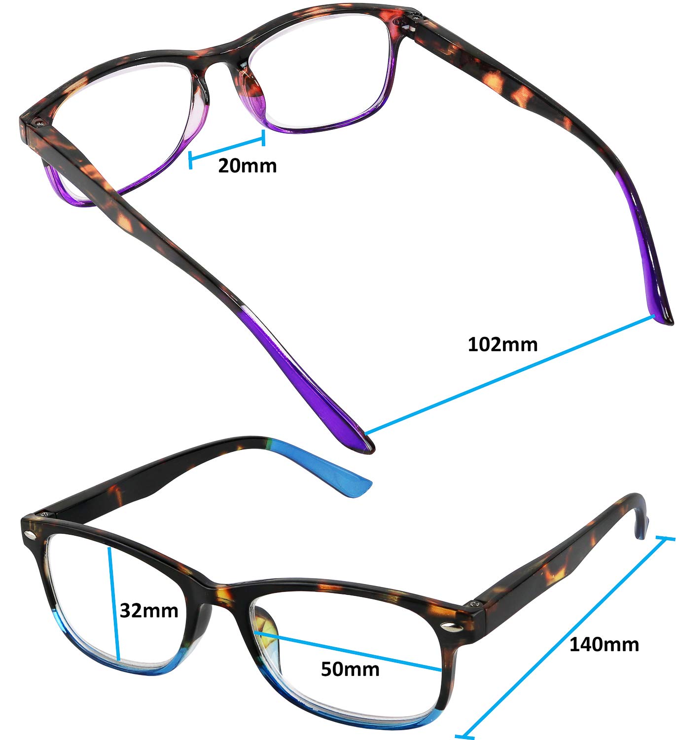 Success Eyewear Reading Glasses Set of 3 - Lightweight Spring Hinge Readers for Men & Women (+1.00 to +3.50 Strength) | Perfect for Reading Books, Using Phones & Working on Computers