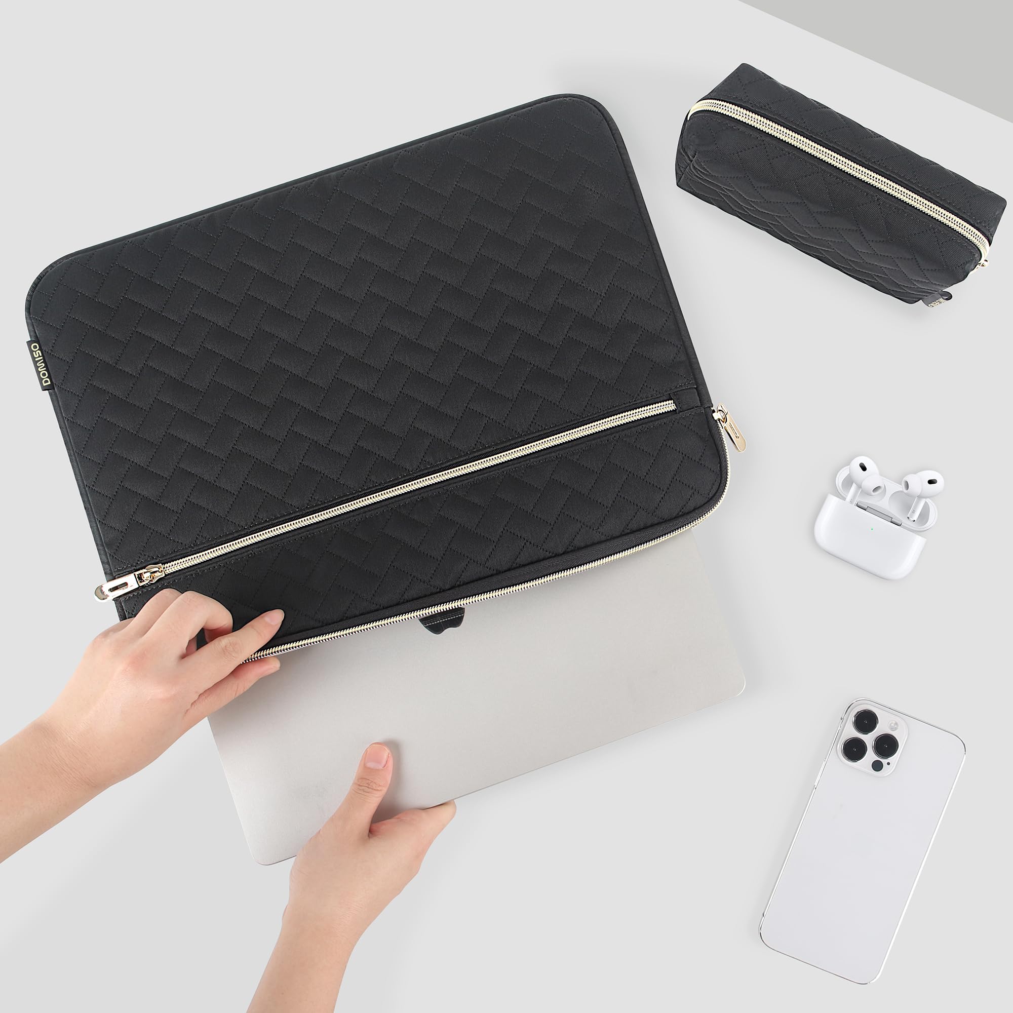 DOMISO 14 Inch Laptop Sleeve - Protective Case Compatible with MacBook Air/Pro 14