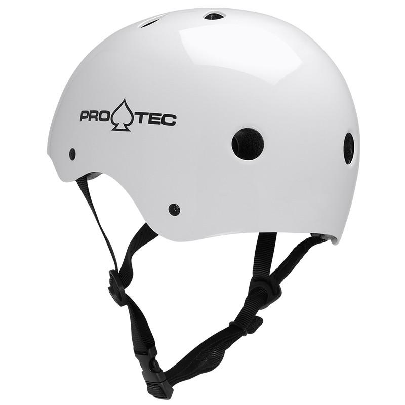 Protec Classic Certified Skateboard Helmet - Gloss White - Protective Gear for Skateboarding, Cycling & Scooters - Safety Certified for Kids & Adults