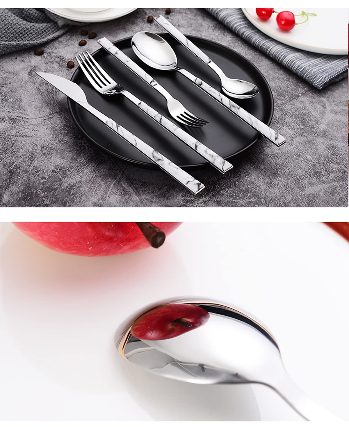 IKXO 32-Piece 18/10 Stainless Steel Flatware Set for 8 - Satin Finish Silverware Set with Knives, Forks, Spoons - Durable Kitchen & Tableware for Camping, Office, School Lunch - Dishwasher Safe - Perfect for Dinner Parties, Picnics & Everyday Use