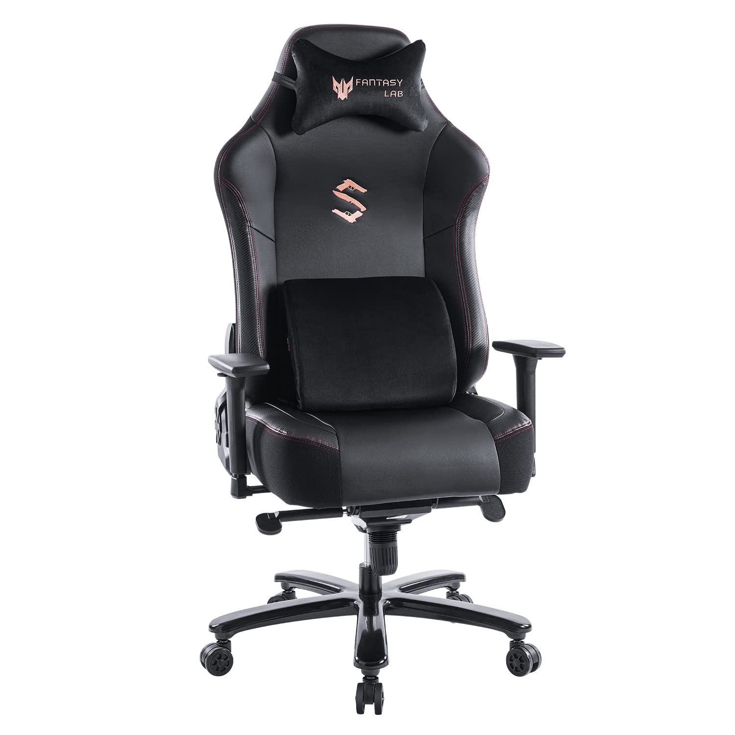 **FantasyLab Big & Tall Gaming Chair - Ergonomic High-Back PU Leather Office Chair with Massage Memory Foam, Adjustable Armrests & 400lb Weight Capacity - Perfect for PC Gaming, Streaming & Home Office Workspace**