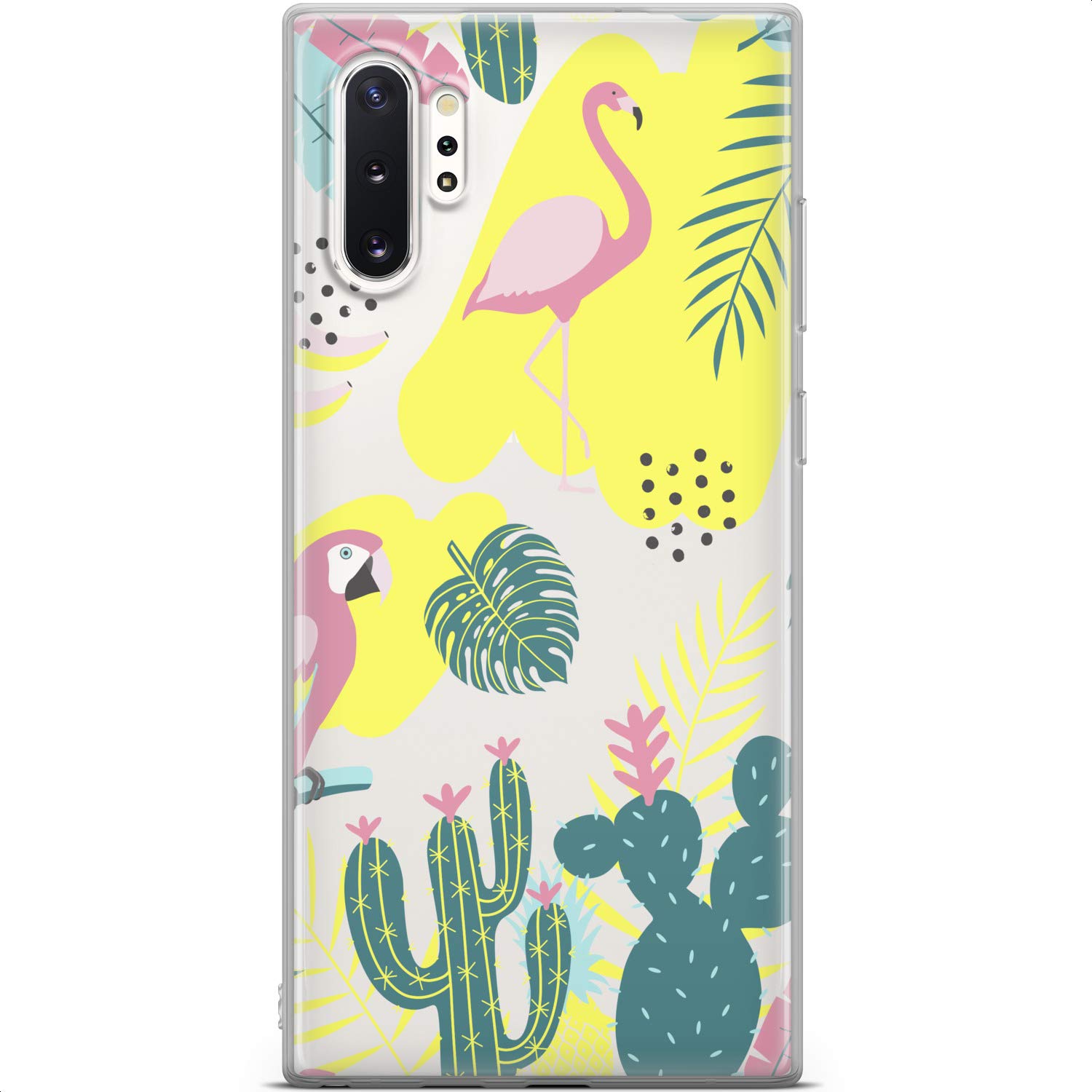 Samsung Galaxy S24 S23 Ultra S22 S21 FE S20 S10 Phone Case - Slim Lightweight Tropical Flamingo & Parrot Silicone Cover for Women, Protective Flexible Design | Perfect for Everyday Use, Travel & Outdoor Activities