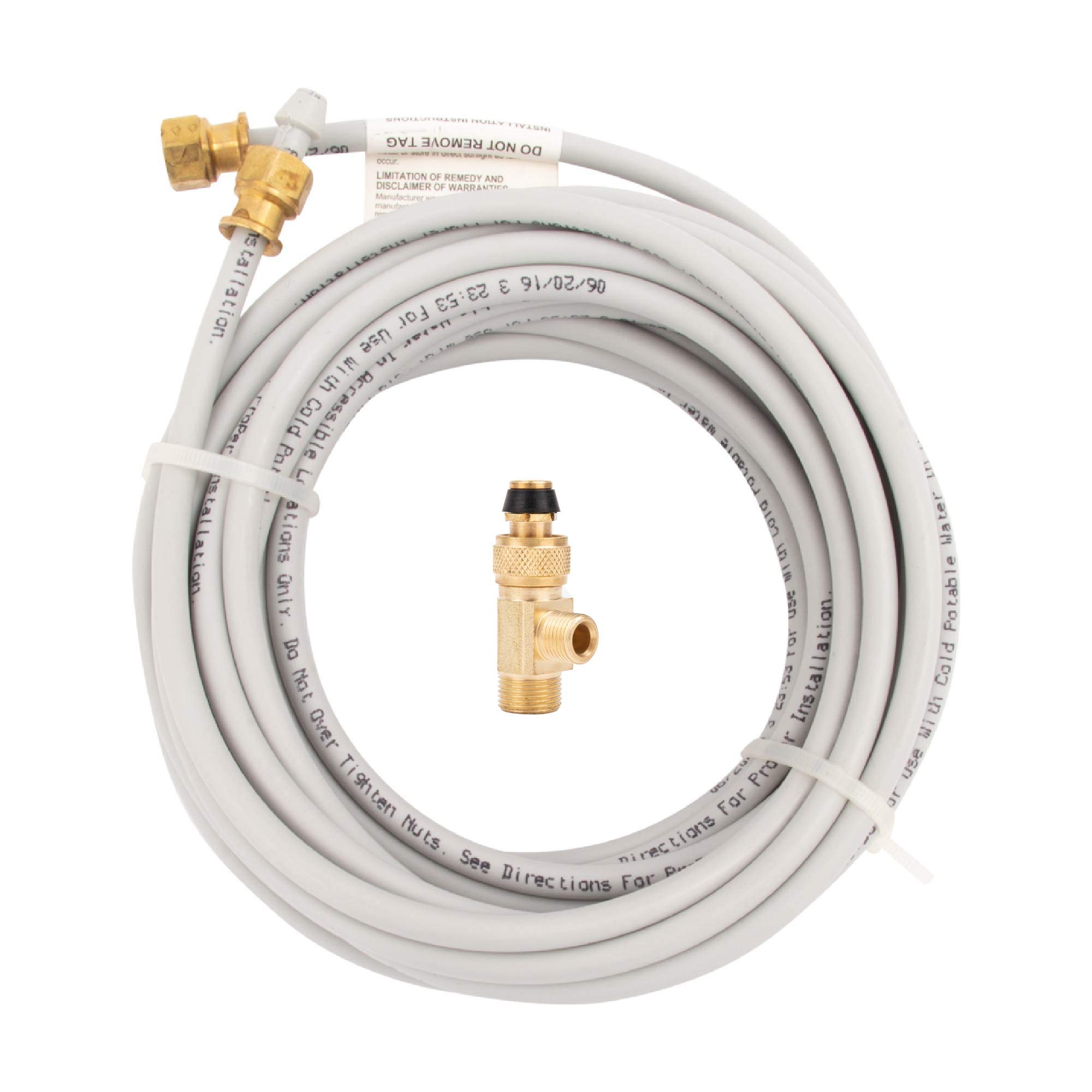 25ft PEX Tubing Ice Maker Installation Kit with Stop Tee & 1/4