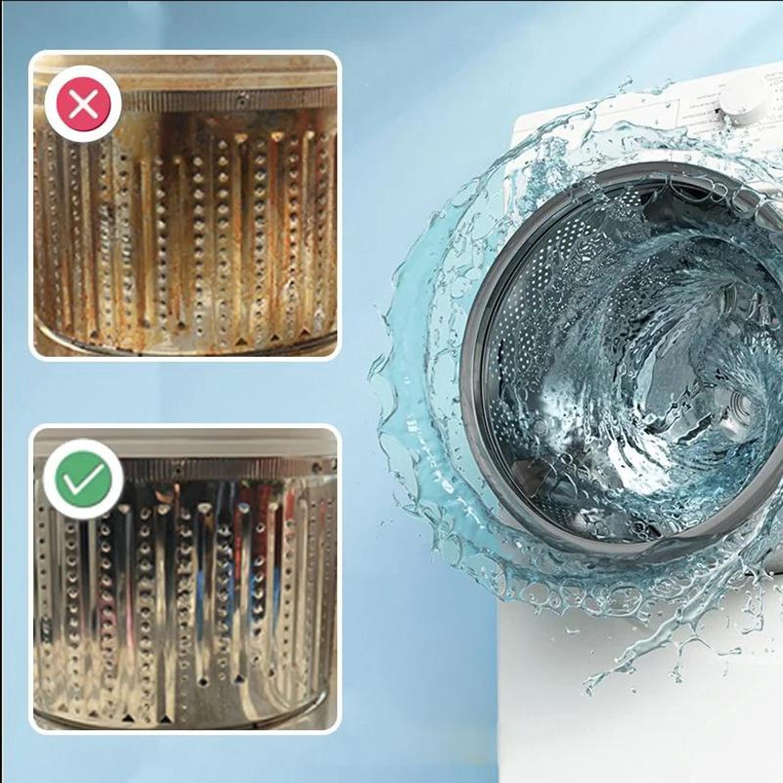 Household Essentials Washing Machine Cleaner - Deep Cleaning Detergent for Front Load & Top Load HE Washers | Removes Mold, Odor & Residue | Perfect for Laundry Day Maintenance