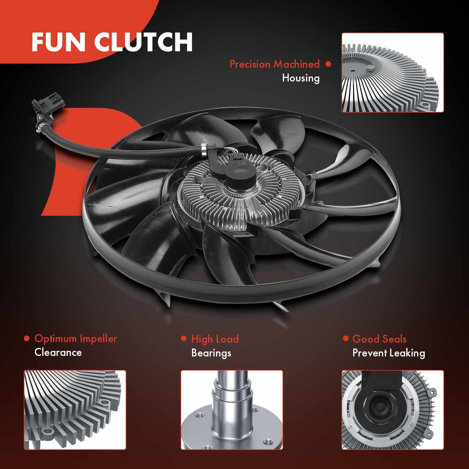 Premium Electronic Radiator Cooling Fan Clutch - Compatible with Land Rover Range Rover 2006-2009, Range Rover Sport 2006-2009, LR3 2005-2009, 4.2L Engine - Replaces OEM# 12462752 - Perfect for Off-Roading & Hot Weather Driving
