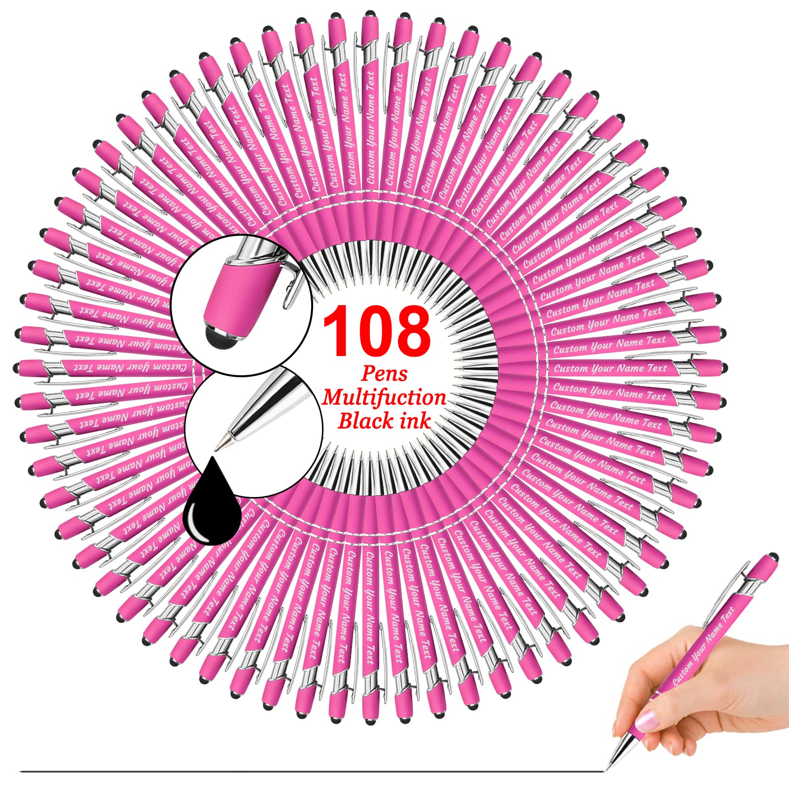 500 Pcs Custom Engraved Pens Bulk - Personalized Ballpoint Pens with Name/Logo - Ideal for Business Promotions, Graduation Gifts & Birthday Favors (100/500 Pcs Options) - Office, School & Corporate Events