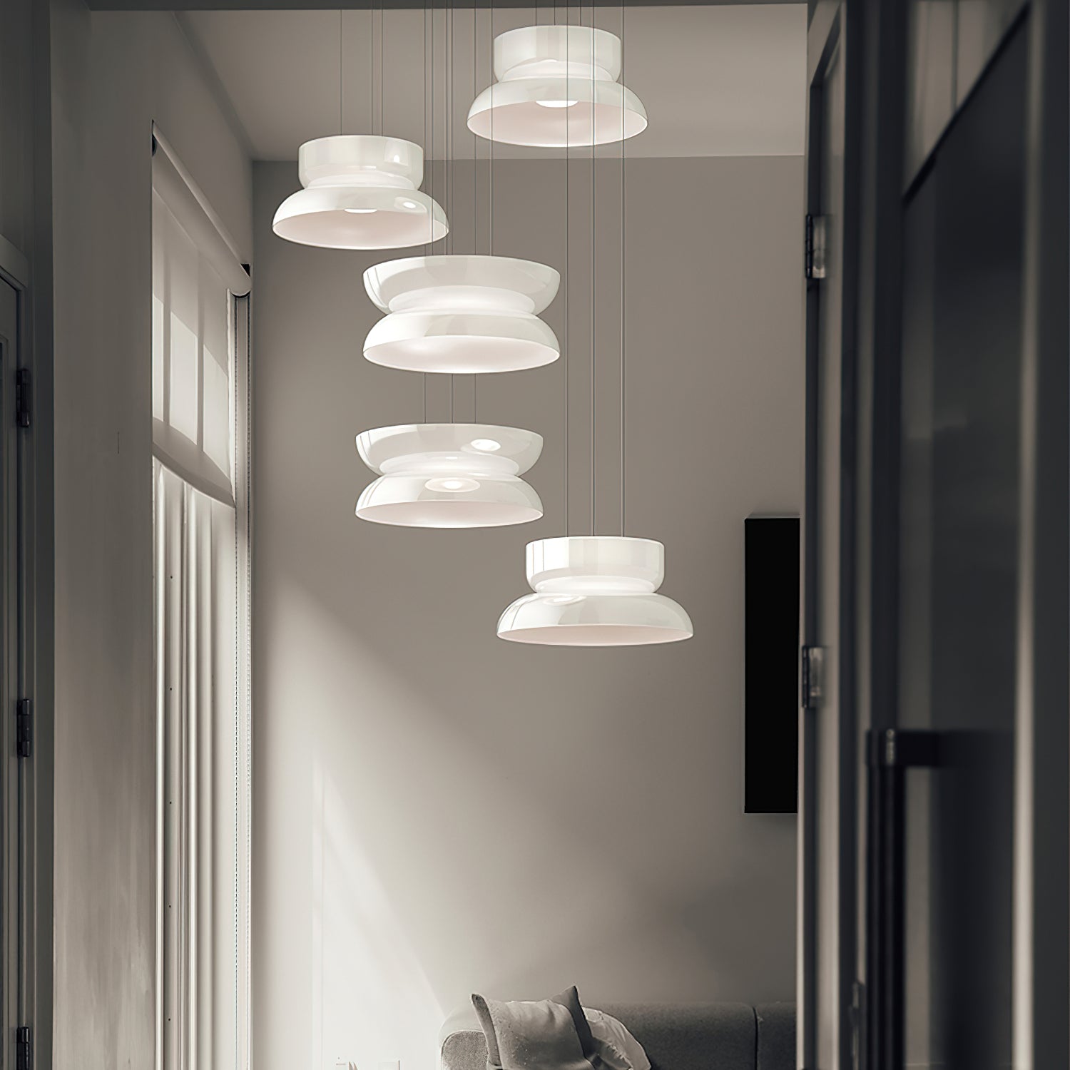 Modern Alba LED Glass Pendant Light - Dimmable Hanging Fixture for Kitchen Island, Dining Room & Bedroom Lighting | Energy Efficient & Stylish Home Decor