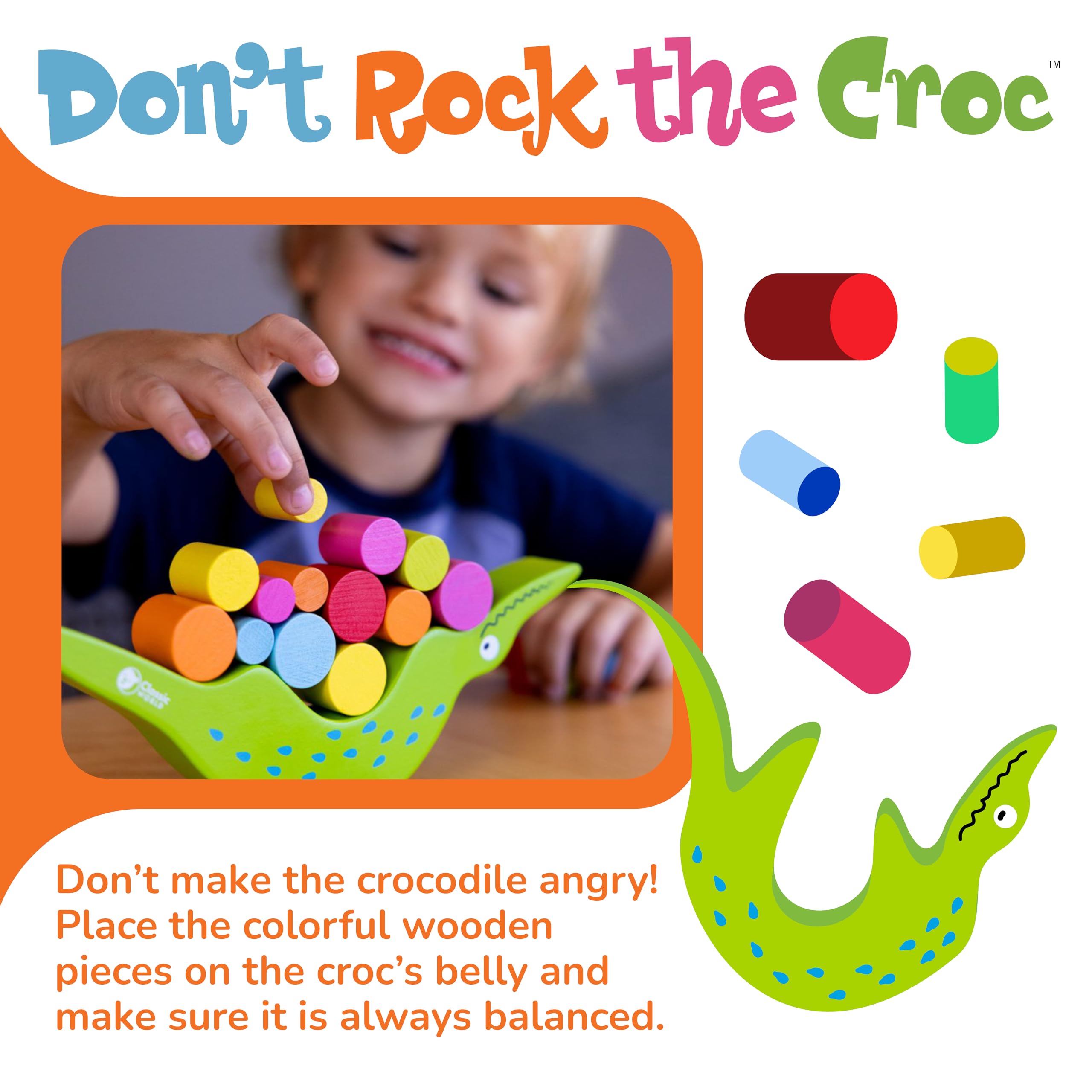 Foxmind Games Don't Rock The Croc - Fun Toddler Board Game for Boys & Girls Ages 3-5 | Exciting Multiplayer Kids Game for Family Game Night | Perfect Birthday Gift & Preschool Learning Activity