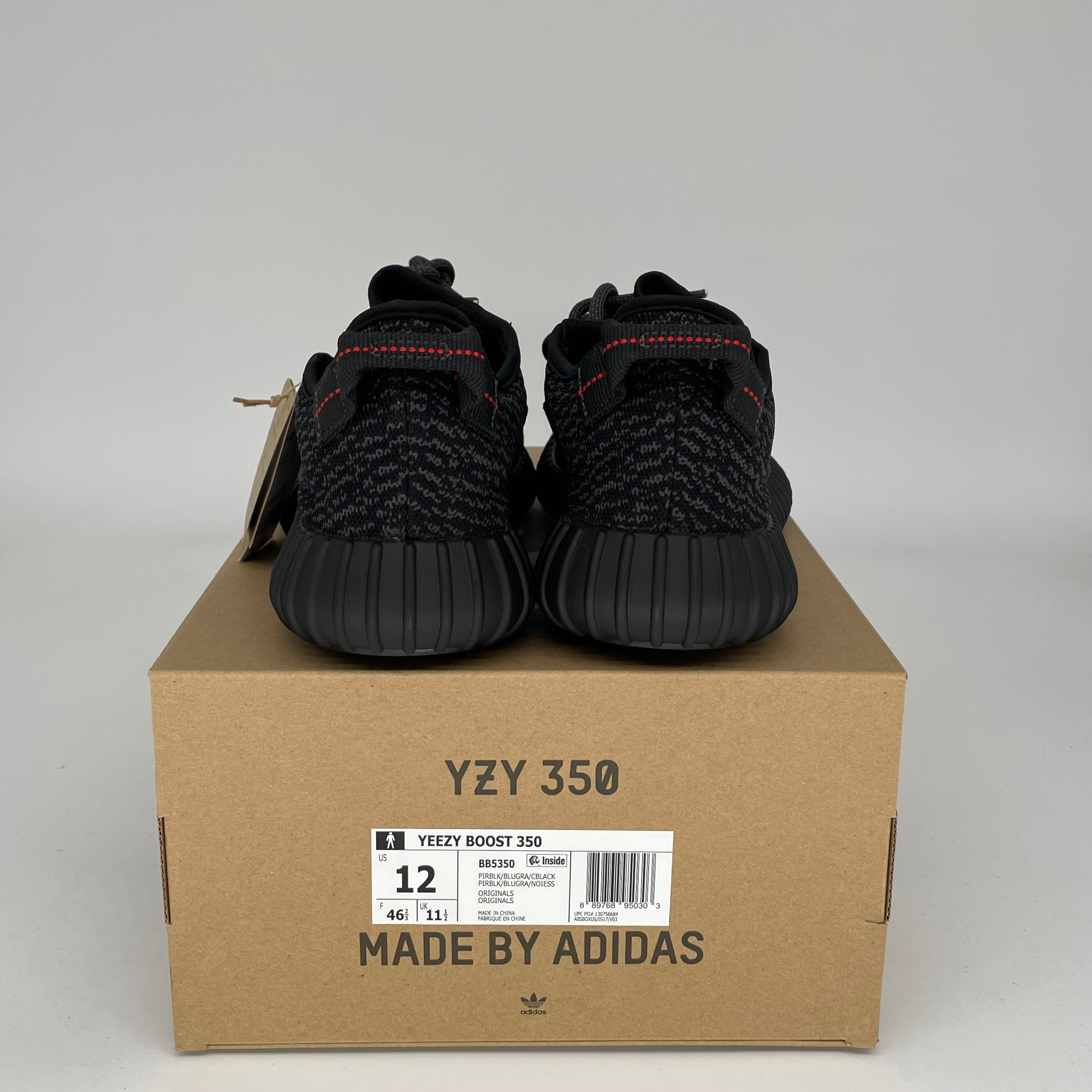 Adidas Yeezy Boost 350 V2 Pirate Black Men's Sneakers - Size 12 BB5350 | Comfortable Running Shoes for Men, Casual Streetwear & Gym Workout Shoes
