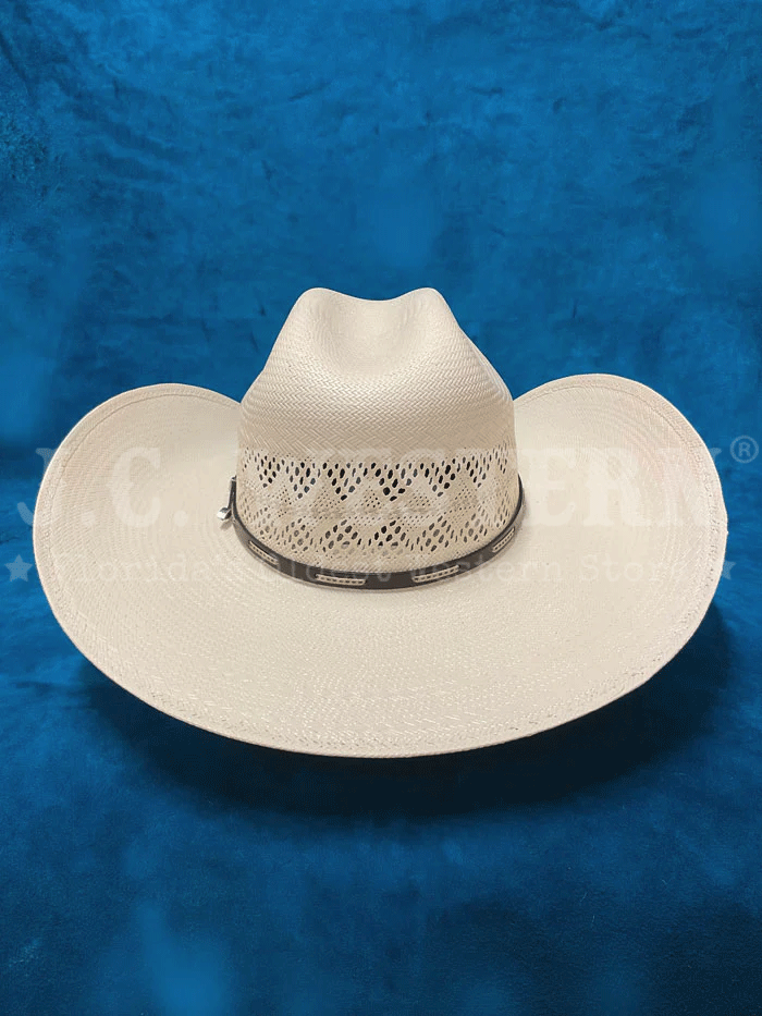 Larry Mahan MSP430BUHX 10X BUCKHORN Straw Cowboy Hat in Ivory - Perfect for Western Rodeo, Country Music Festivals & Outdoor Adventures