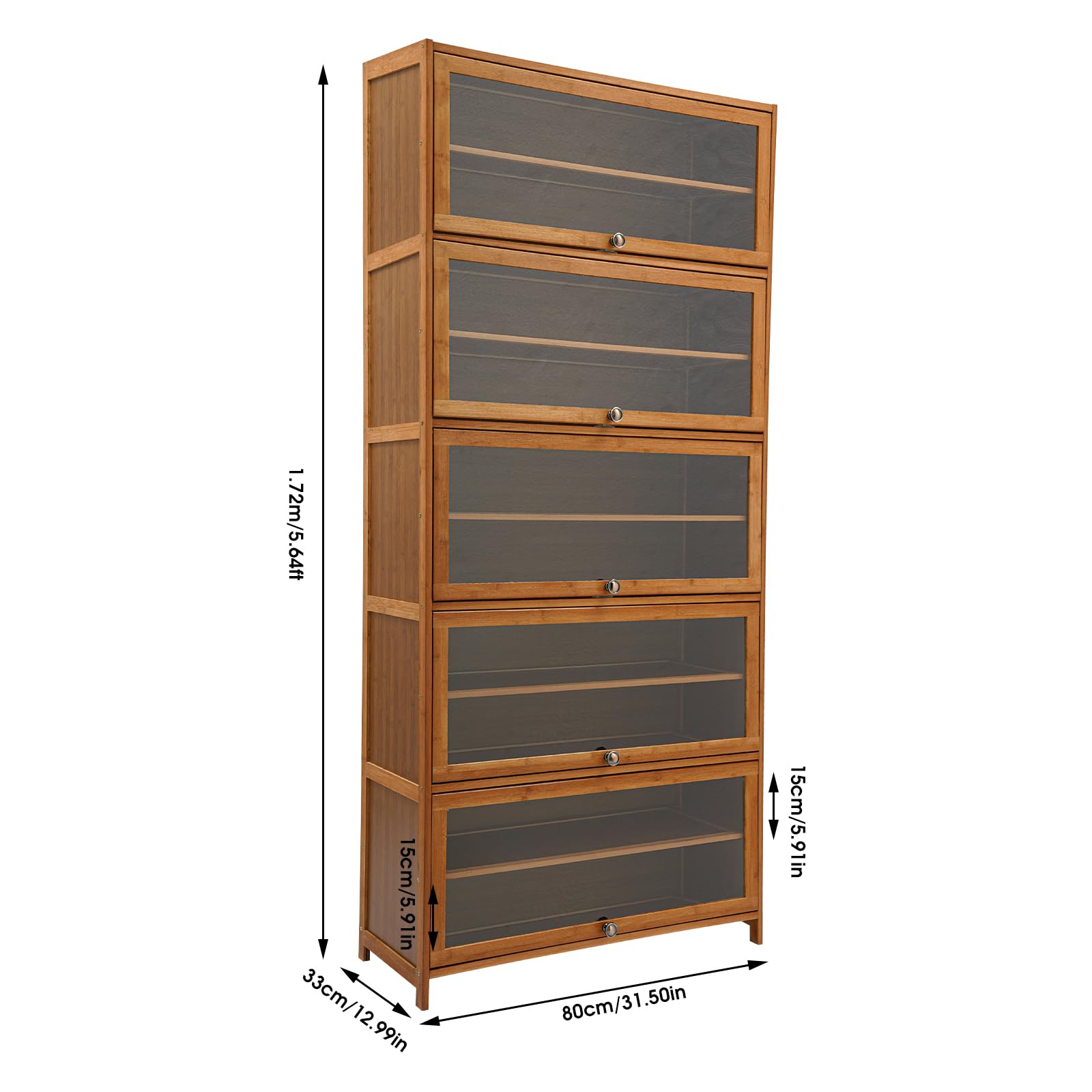 11-Tier Bamboo Shoe Cabinet Organizer - Freestanding Shoe Rack with Adjustable Shelves for Entryway, Hallway, Closet (31.5