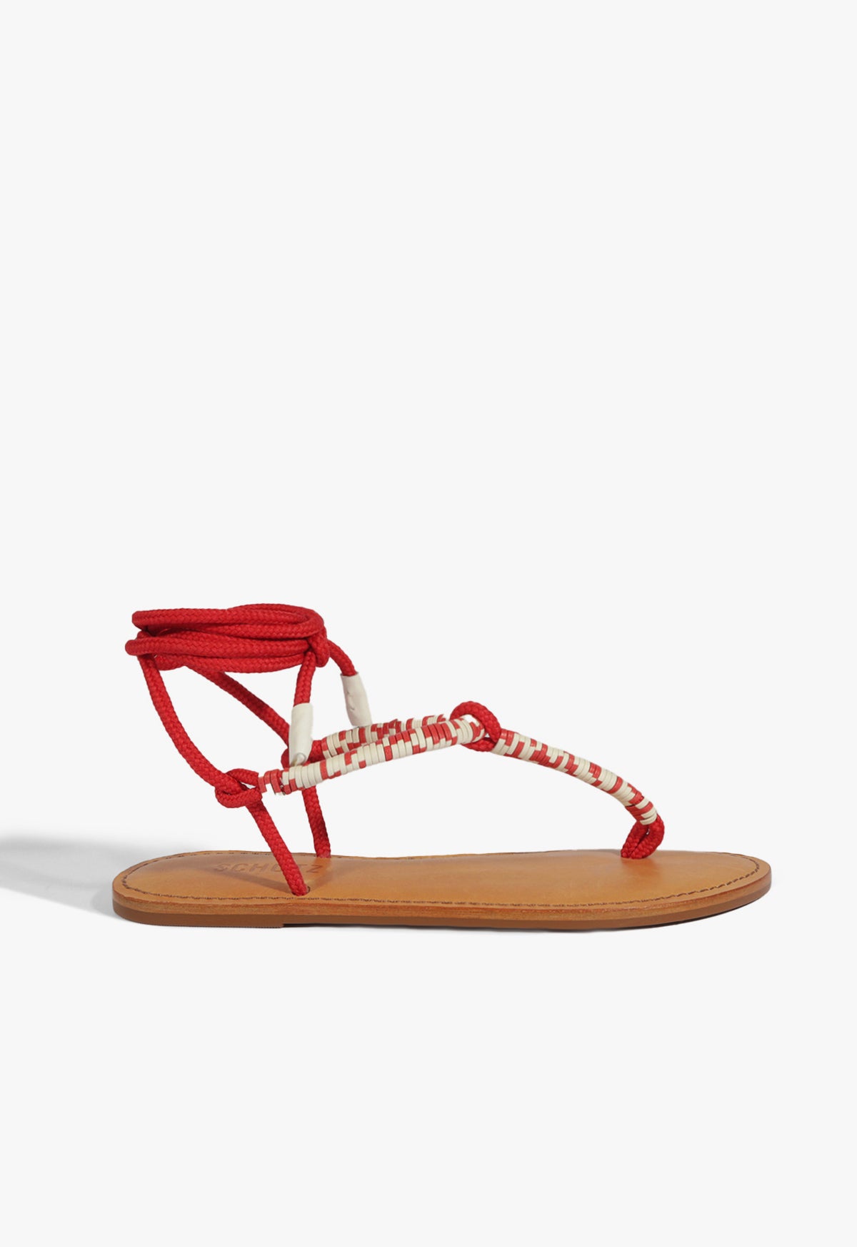 Claire Women's Red Flat Sandals - Comfortable Summer Casual Shoes for Beach, Vacation & Everyday Wear