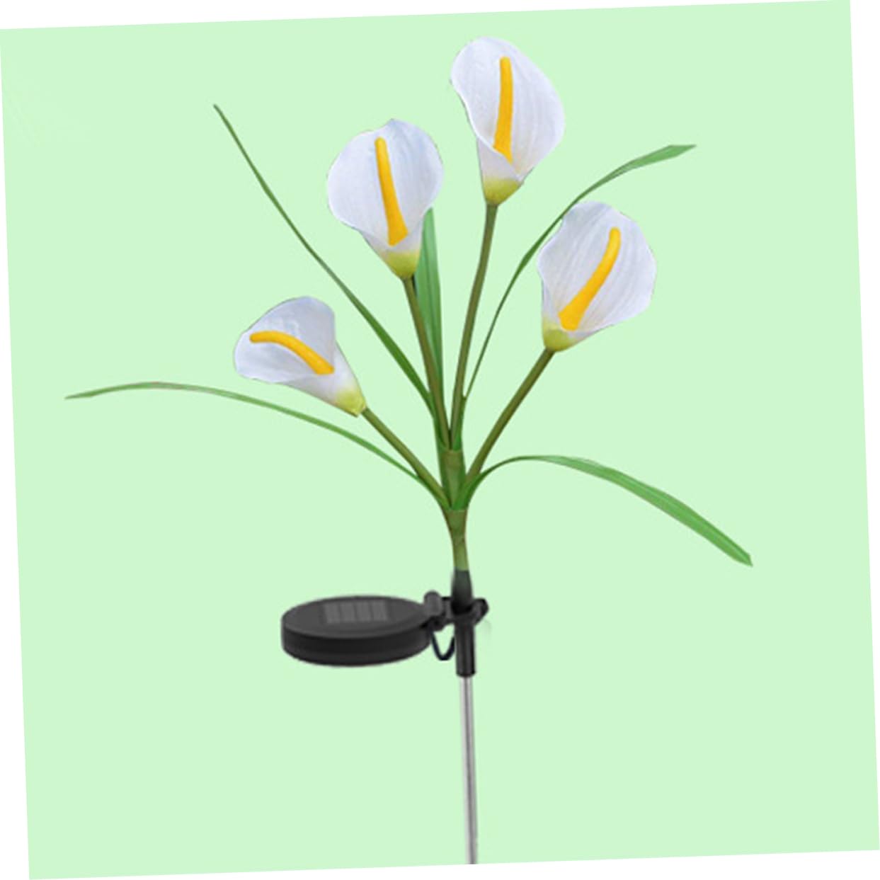 Solar Powered LED Calla Lily Outdoor Lights - 2 Pack White & Purple Landscape Lighting for Garden, Pathway, Patio Decor | Weatherproof & Energy Efficient Floral Lamps for Romantic Evening Ambience