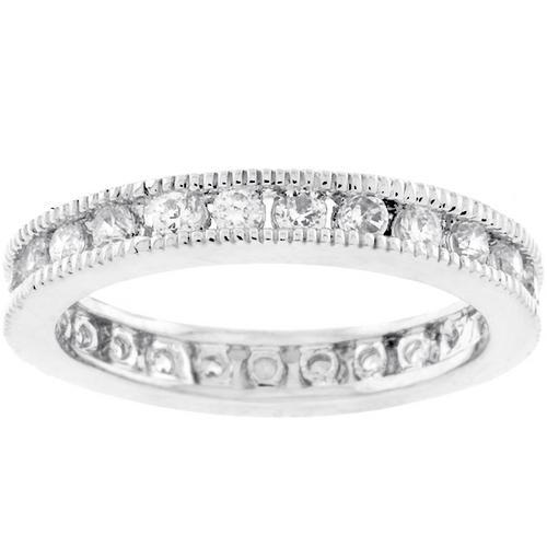 Classic Milgrain Eternity Band Ring for Women - Vintage Inspired Wedding Band, Anniversary Gift, Stackable Ring for Everyday Wear | Perfect for Bridal Jewelry, Engagement Ring Enhancer, and Special Occasions