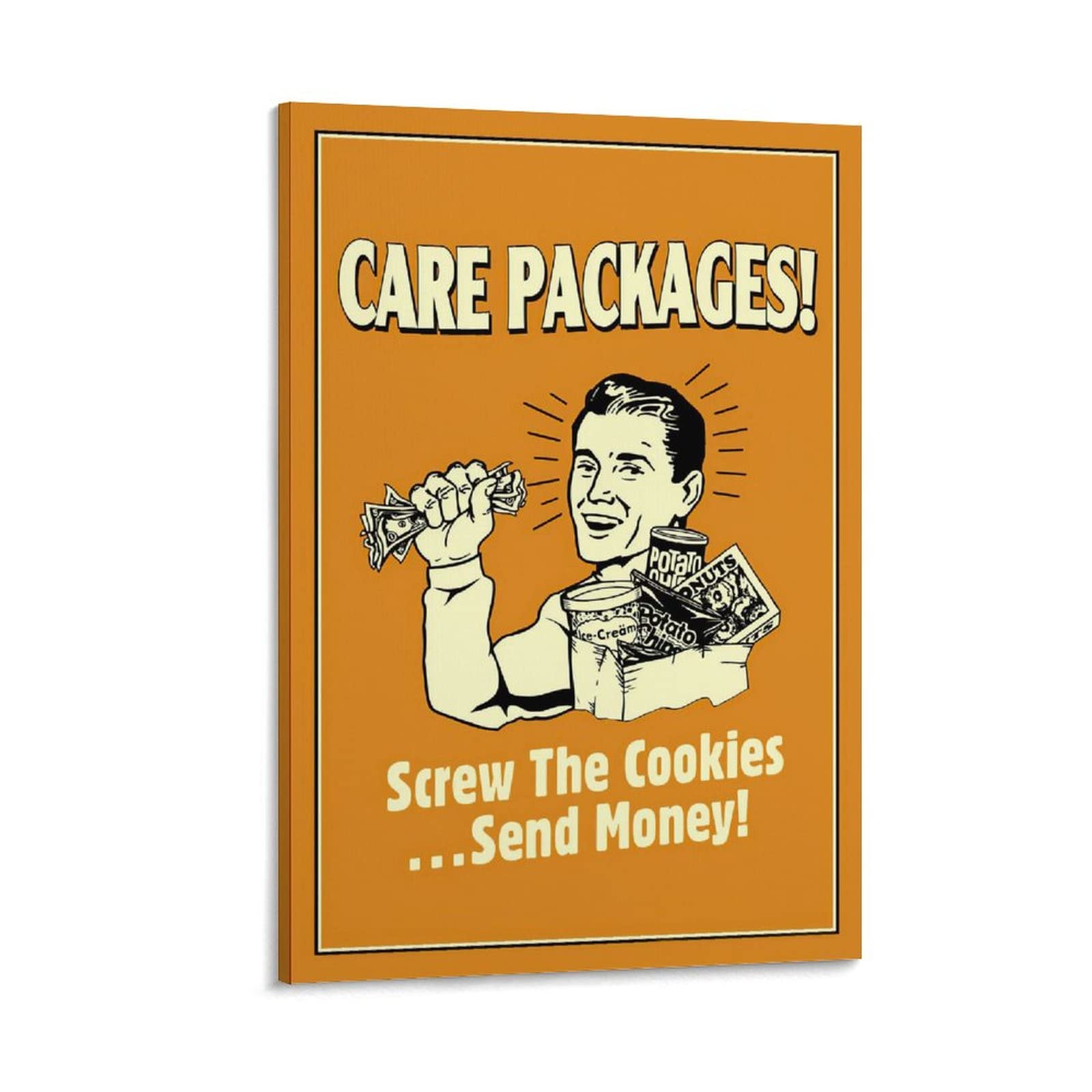 Funny Retro Screw The Cookies Send Money Wall Art Poster - 24x36 Inch (60x90cm) Canvas Painting for Living Room, Bedroom, Office Decor - Perfect Gift for Friends & Money-Themed Parties
