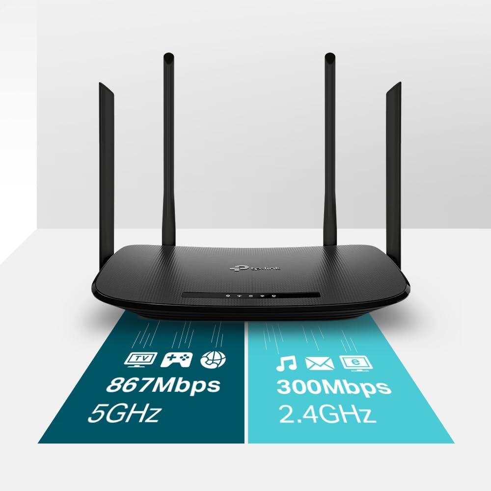 TP-LINK Archer VR300 AC1200 Wireless Modem Router - Dual Band WiFi, Fiber/VDSL/ADSL Support, Black | High-Speed Internet for Streaming, Gaming & Home Office
