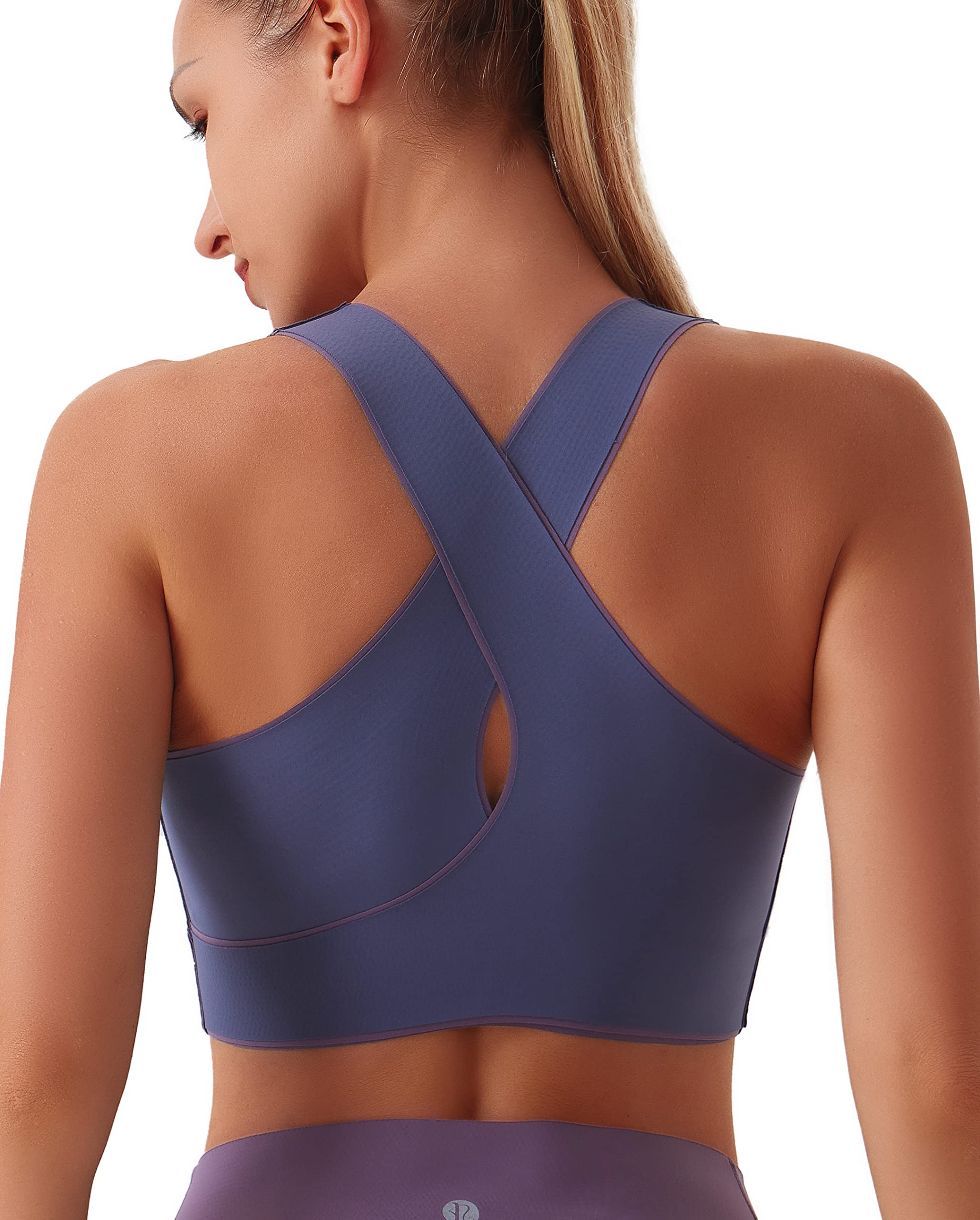 RUNNING GIRL Women's Seamless Wireless Criss-Cross Back Sports Bra with Padded Support & High Waist Yoga Running Shorts Set - Perfect for Gym, Yoga, Running and Workouts